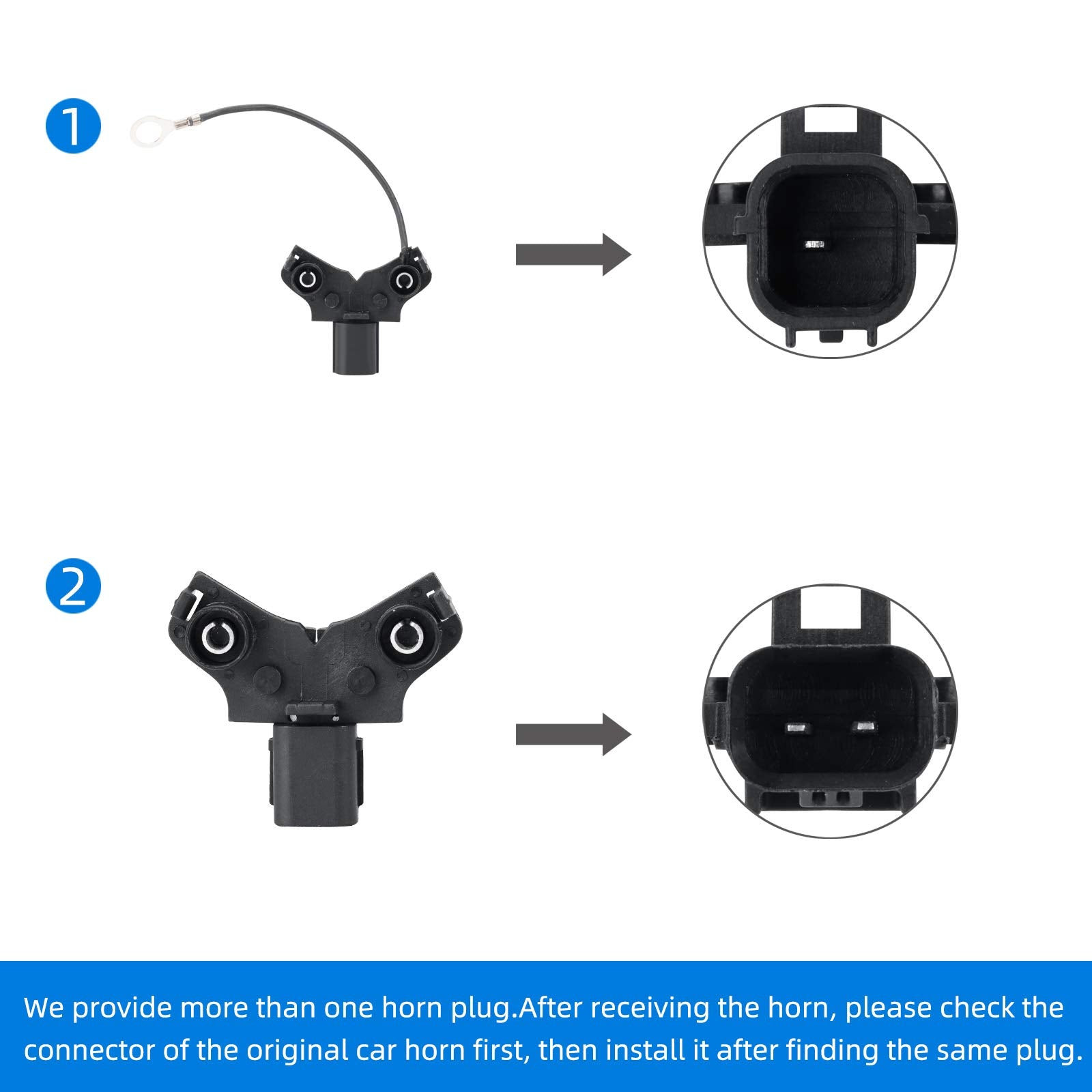 Seineca Car Horn Compatible With Honda,12V Waterproof Snail Horn 110-125Db High/Low Tone (With Two Pairs Of Horn Plug)