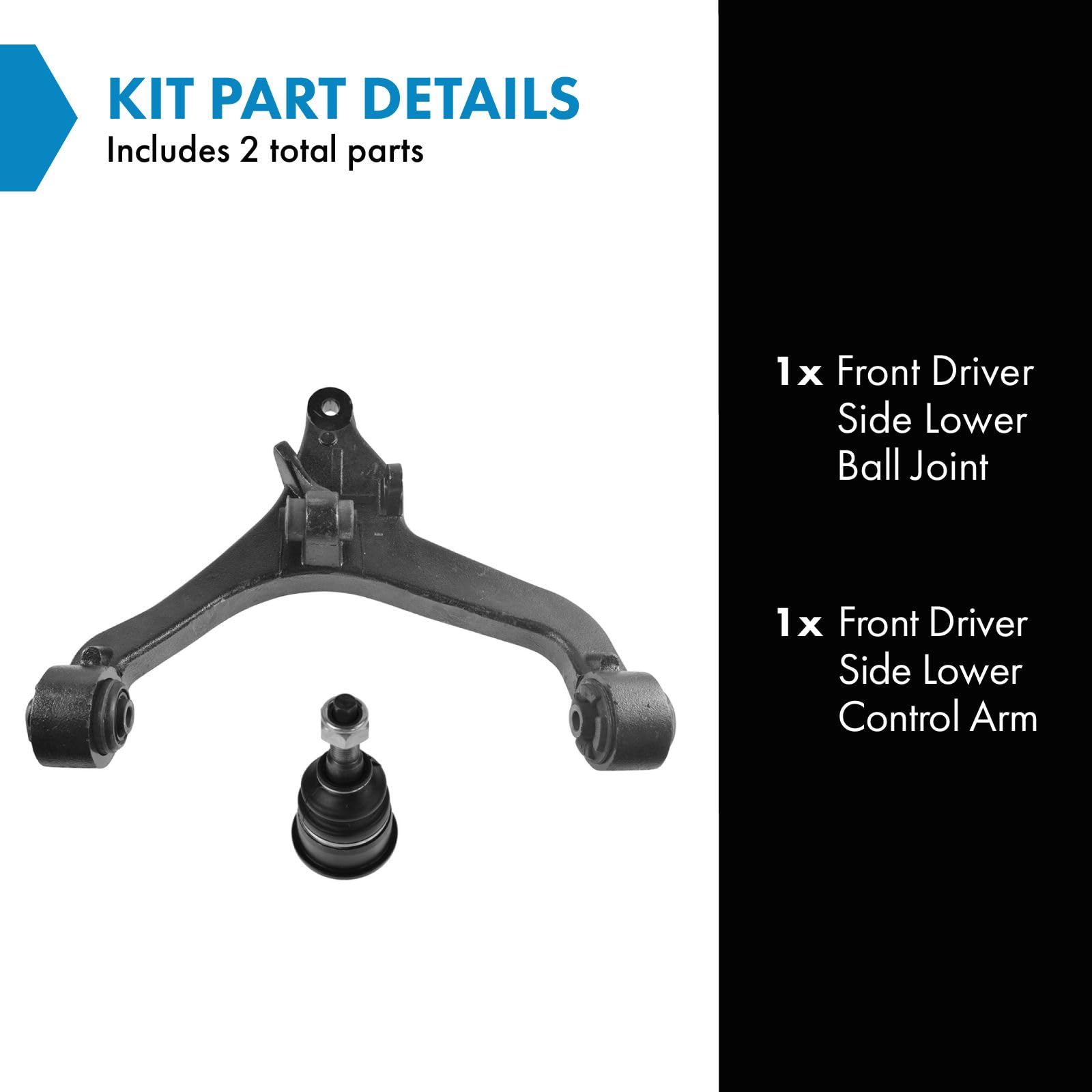 Trq Front Left Lower Control Arm With Ball Joint Drivers Side Compatible With 2002-2004 Jeep Liberty