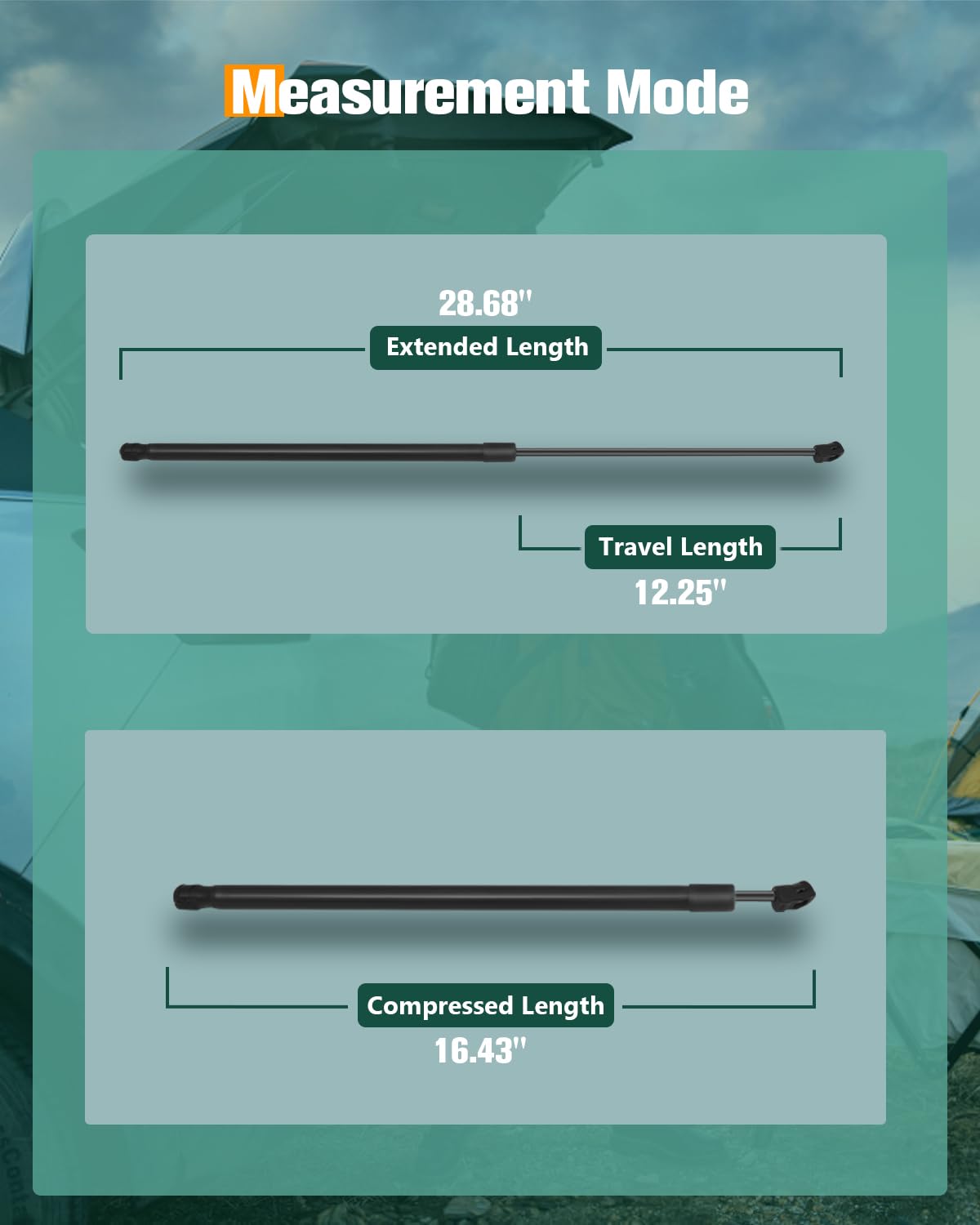 Scitoo 6336 28.68Inch Lift Supports Fit For Hyundai Sonata 2006-2010 Front Left And Right Hood Shock Struts 2Pcs