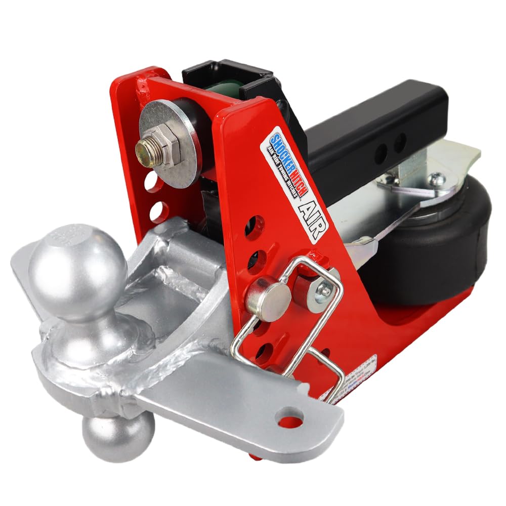 Shocker Air Hitch With Combo Ball & Sway Bar Mount Tabs, Fits 2' Hitch - 12,000 Lbs