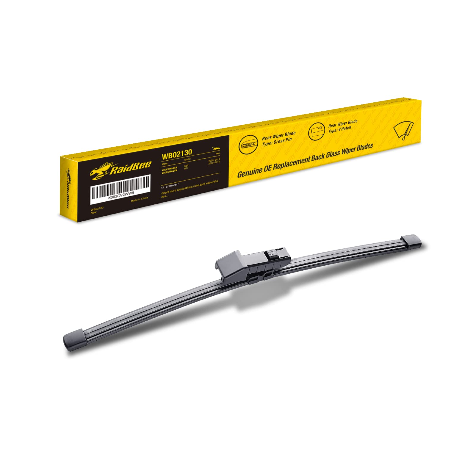 Raidbee Rear Wiper Blade,Automotive Replacement For Golf, Gti 2020-2010 Rear Wiper Blades,Back Windshield Wiper Blades(11''-H)