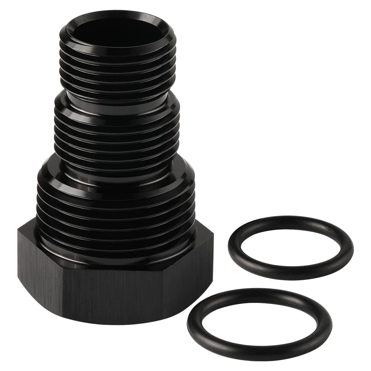 Podavelle 5/8-24 Female to 3/4-16 13/16-16 3/4 NPT Male Hose Adapter Reducer Fitting Connector Aluminum Black