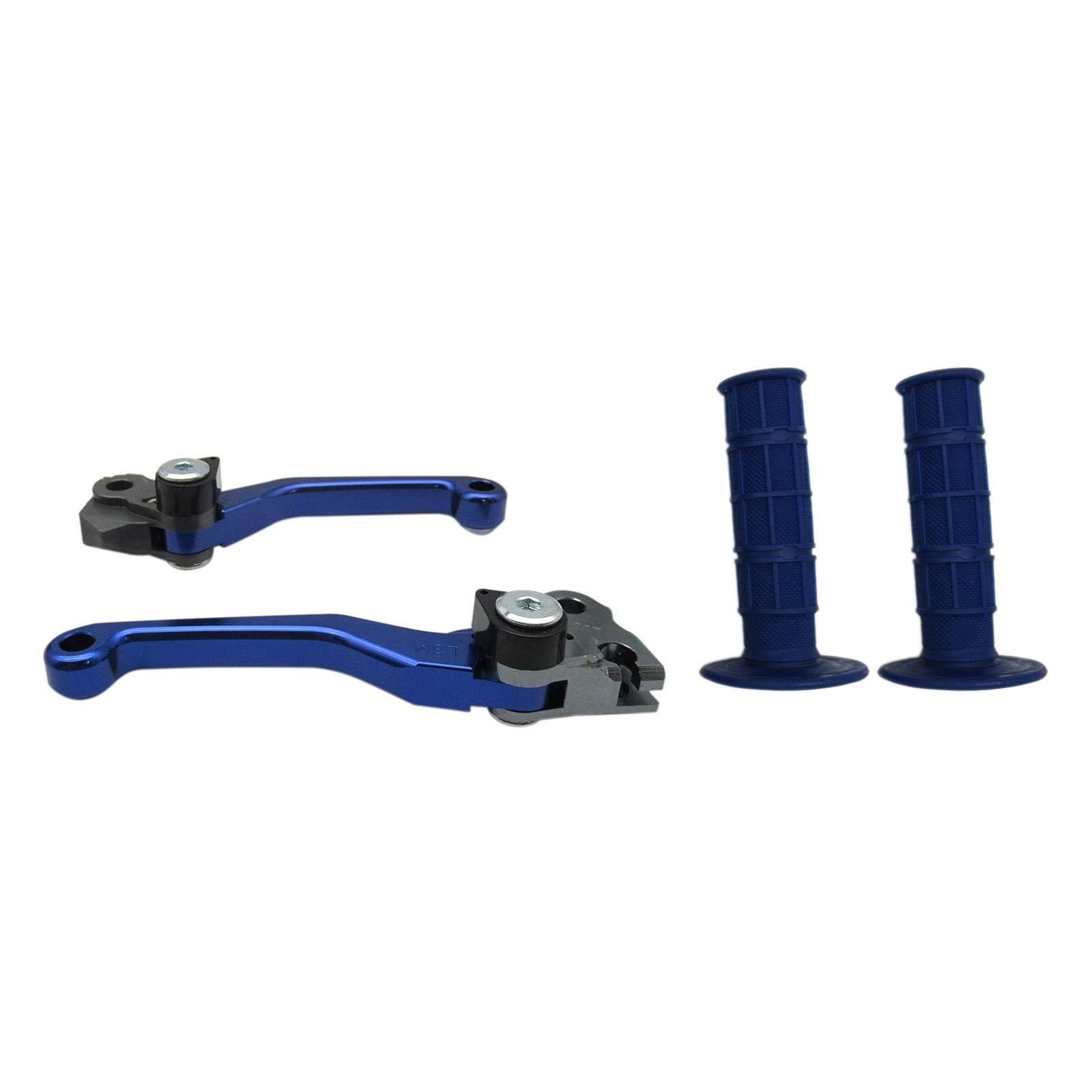 Usonline911 Blue Cnc Motorcross Dirt Bike Pivot Brake Clutch Levers Set For Yamaha Ttr125/Lw/E 1993-2015 W/ 7/8' 22Mm Rubber Hand Grips
