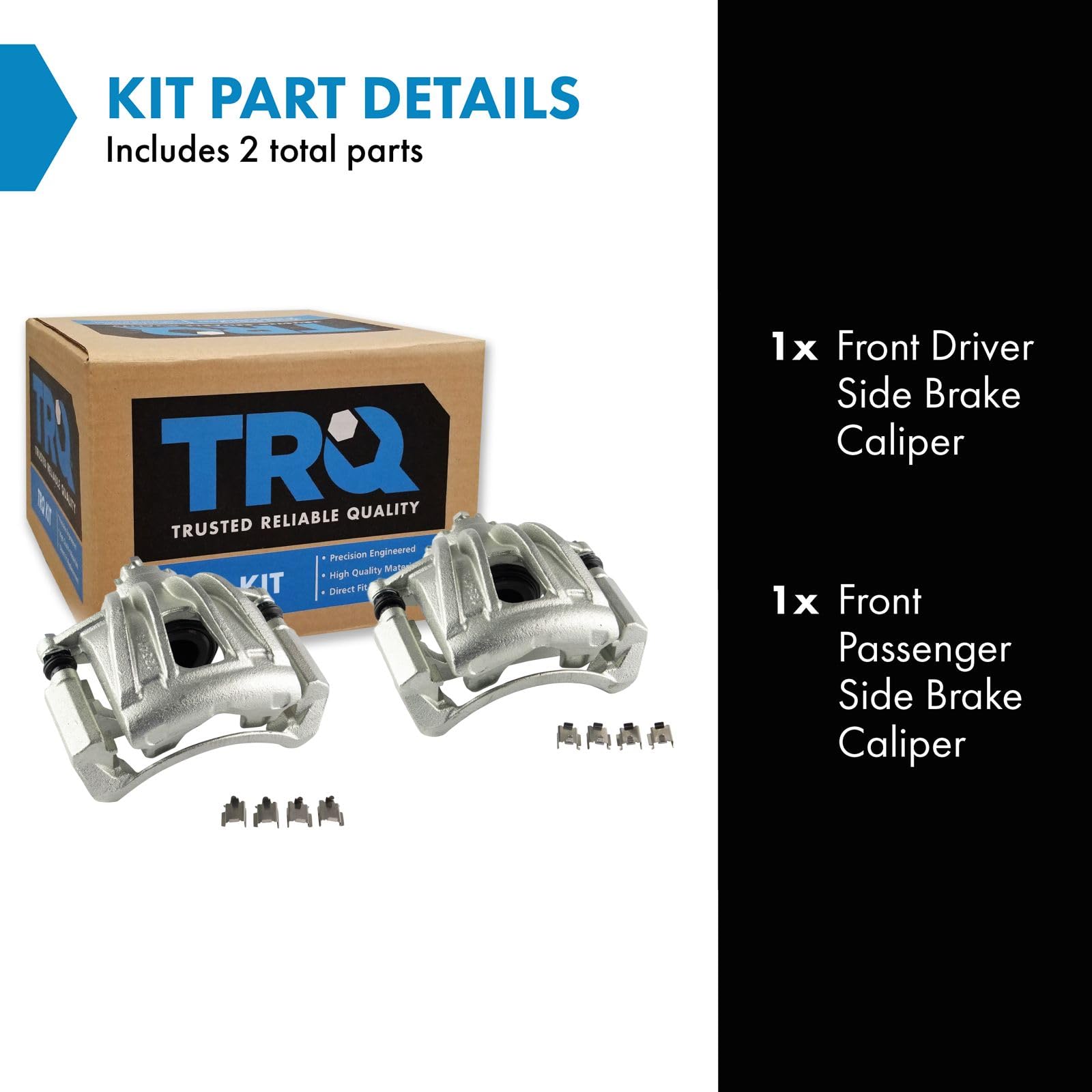 Trq Front Brake Caliper Set Compatible With 2002-2007 Jeep Liberty
