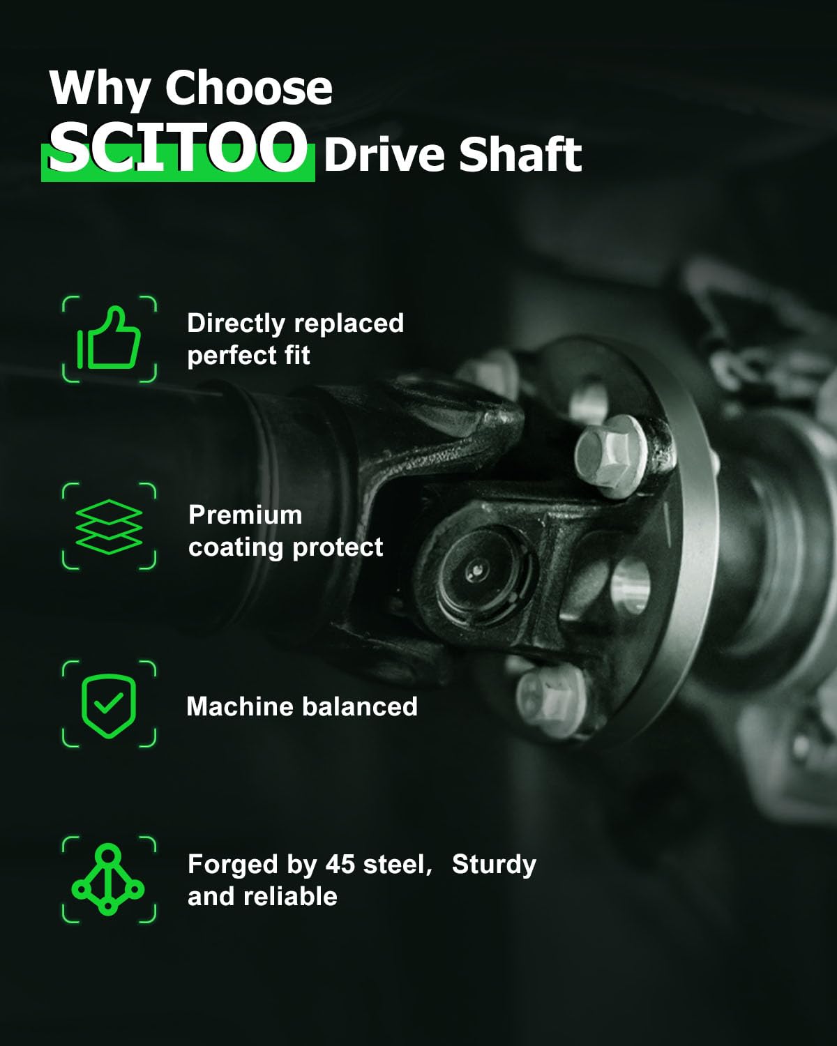 Scitoo 43.25'' Front Drive Shaft Assembly Propeller Shaft Compatible For Ford Excursion For Ford F-250 Super Duty For Ford F-350