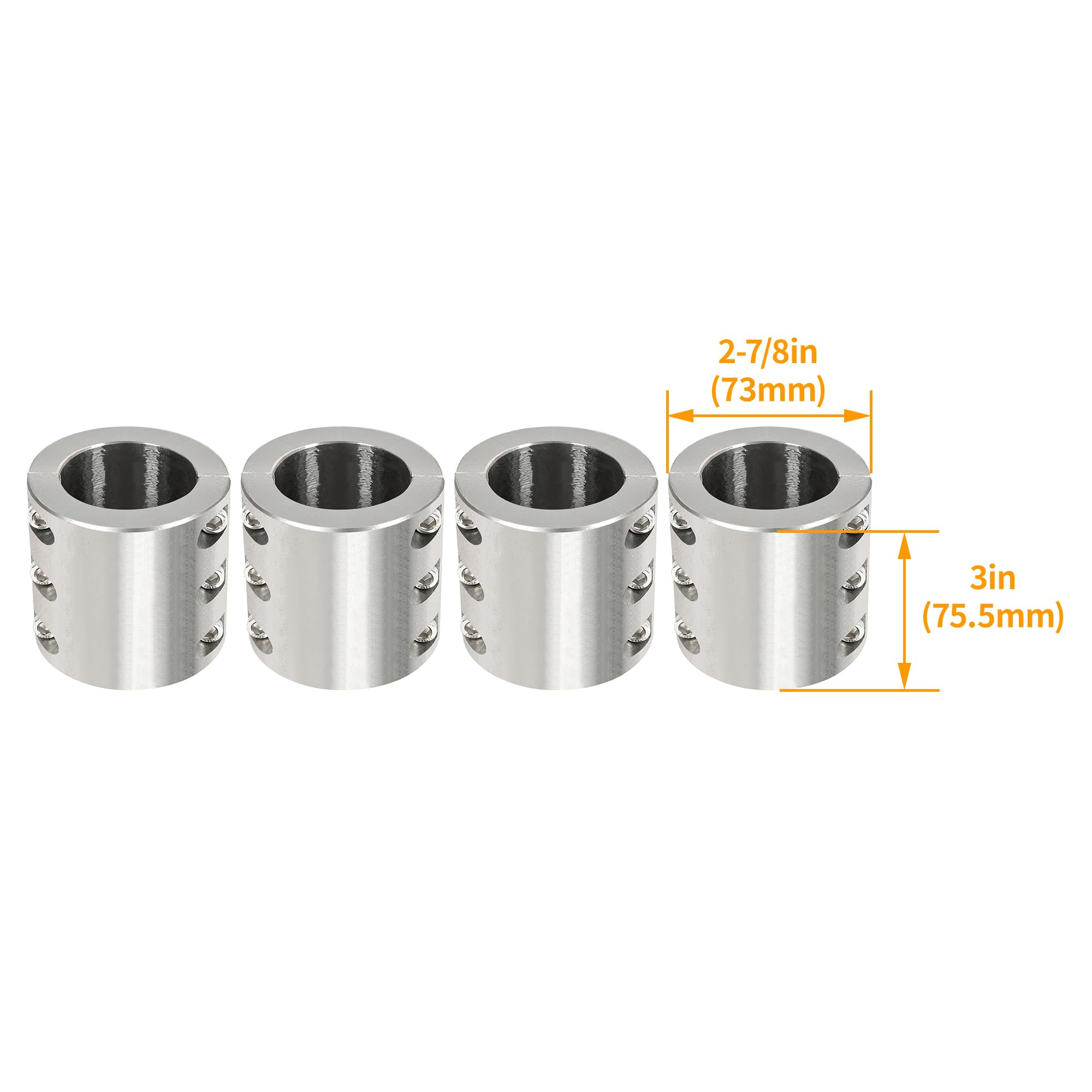 HECASA 2'' Split Collar Tube Clamps Compatible with UTV Roll Bar Connector Weldable Tube Clamps Mounts 4 Pcs
