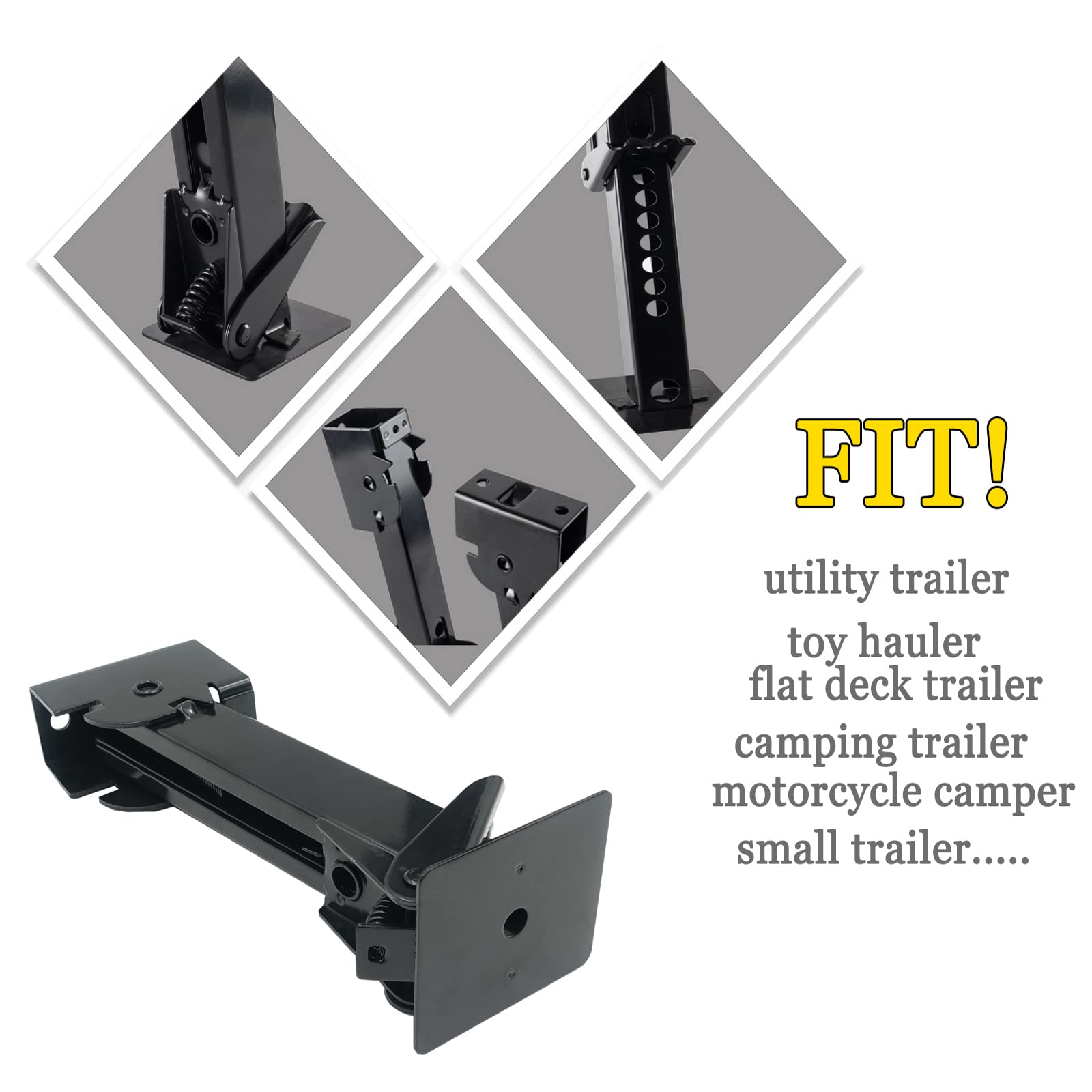 LUSHIH Set of 4 Trailer Stabilizer Leveling Jacks Folding Telescoping Legs for Travel RV Camper - 1000lbs Capacity Each