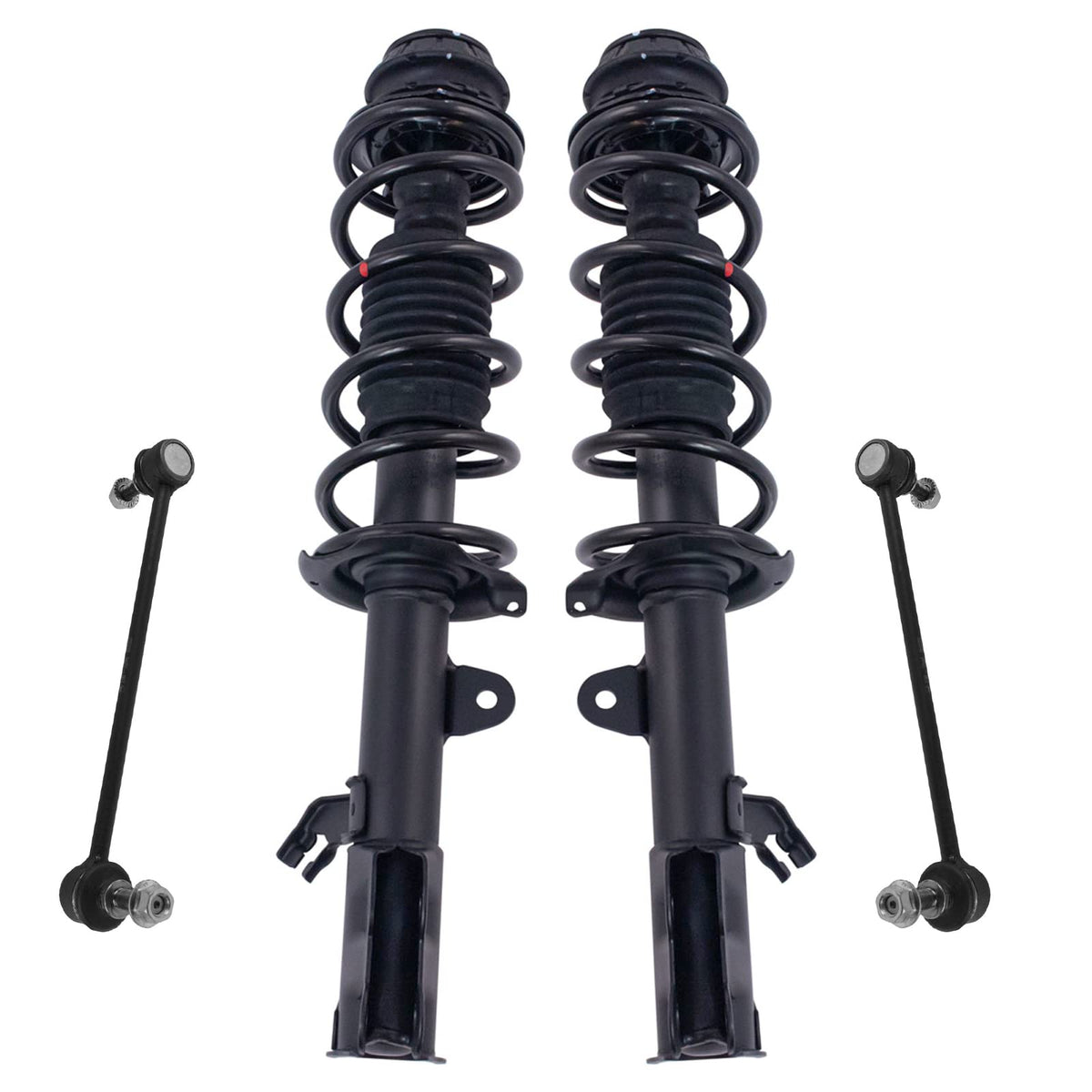 TRQ Front Suspension Kit Complete Strut & Coil Spring Assembly Sway Bar Stabilizer Link Compatible with 2012-2019 Nissan Versa 2
