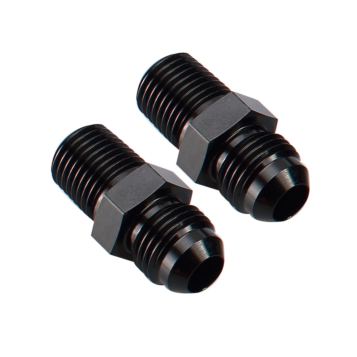 Ac Performance Male 1/2'' Npt To -10 An Flare Adapter Straight Aluminum Black, Pack Of 2