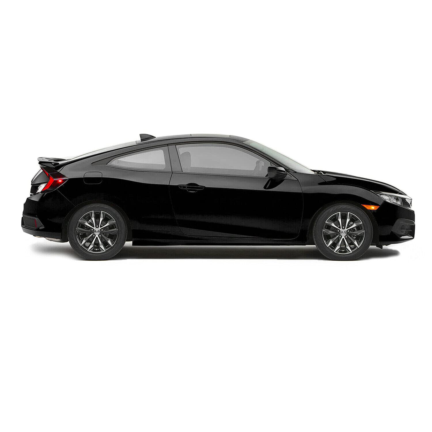 Slickmod Chrome Delete Blackout Vinyl Overlay For 2016-2021 Honda Civic Coupe Window Trim (Gloss Black)