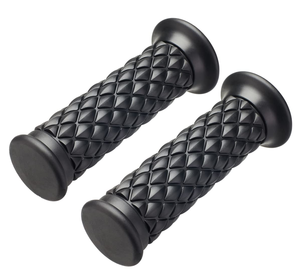 Nuoxinus Motorcycle Hand Grips With Bar End Cap, Non Slip Rubber Handlebar Thruster Grip Universal For 7/8'' 22Mm 1'' 24Mm Handl