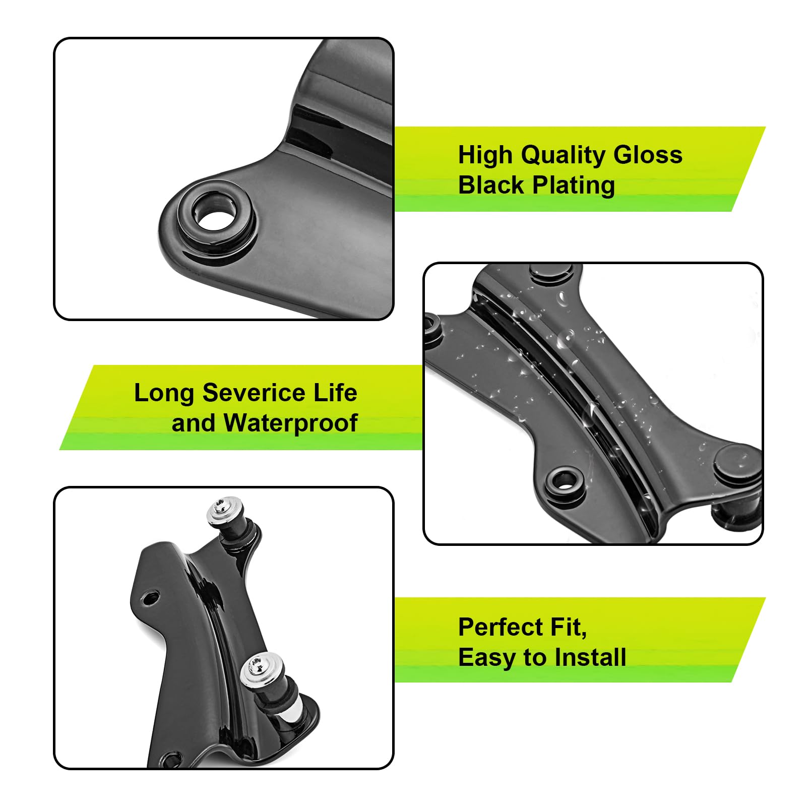 Mofun Quick Release 4 Point Docking Hardware Kit Tour Pack Backrest Docking Kit Fits For 2014-2024 Harley Touring Street Glide Road King Road Glide Electra Glide,Black