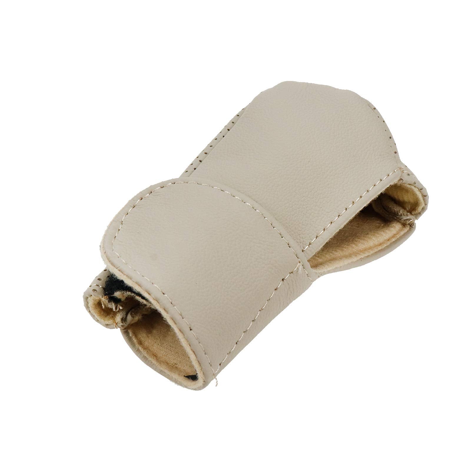 Modengzhe Leather Gear Shift Knob Cover, Hoop And Loop Design Auto Car Shift Knob Protector, Beige