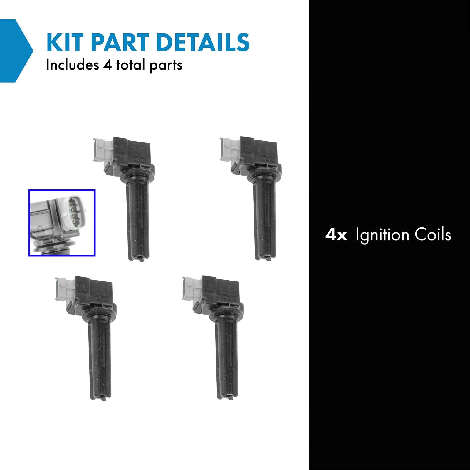Trq Ignition Coil Set Compatible With 2005-2007 Chevrolet Cobalt 2004-2007 Saturn Ion