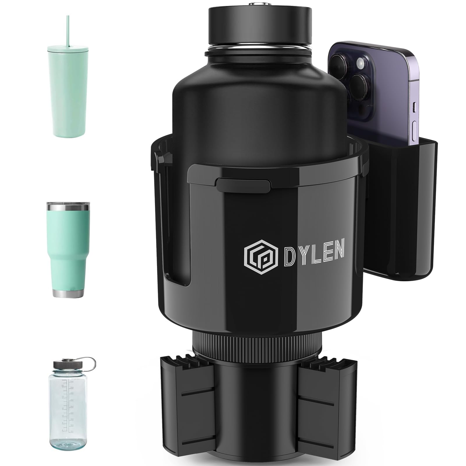 Dylen Car Cup Holder Expander, Cup Holder Extender Adapter For Car With Expandable Base, Fits Yeti 20/26/30/46Oz, Hydroflask 32/
