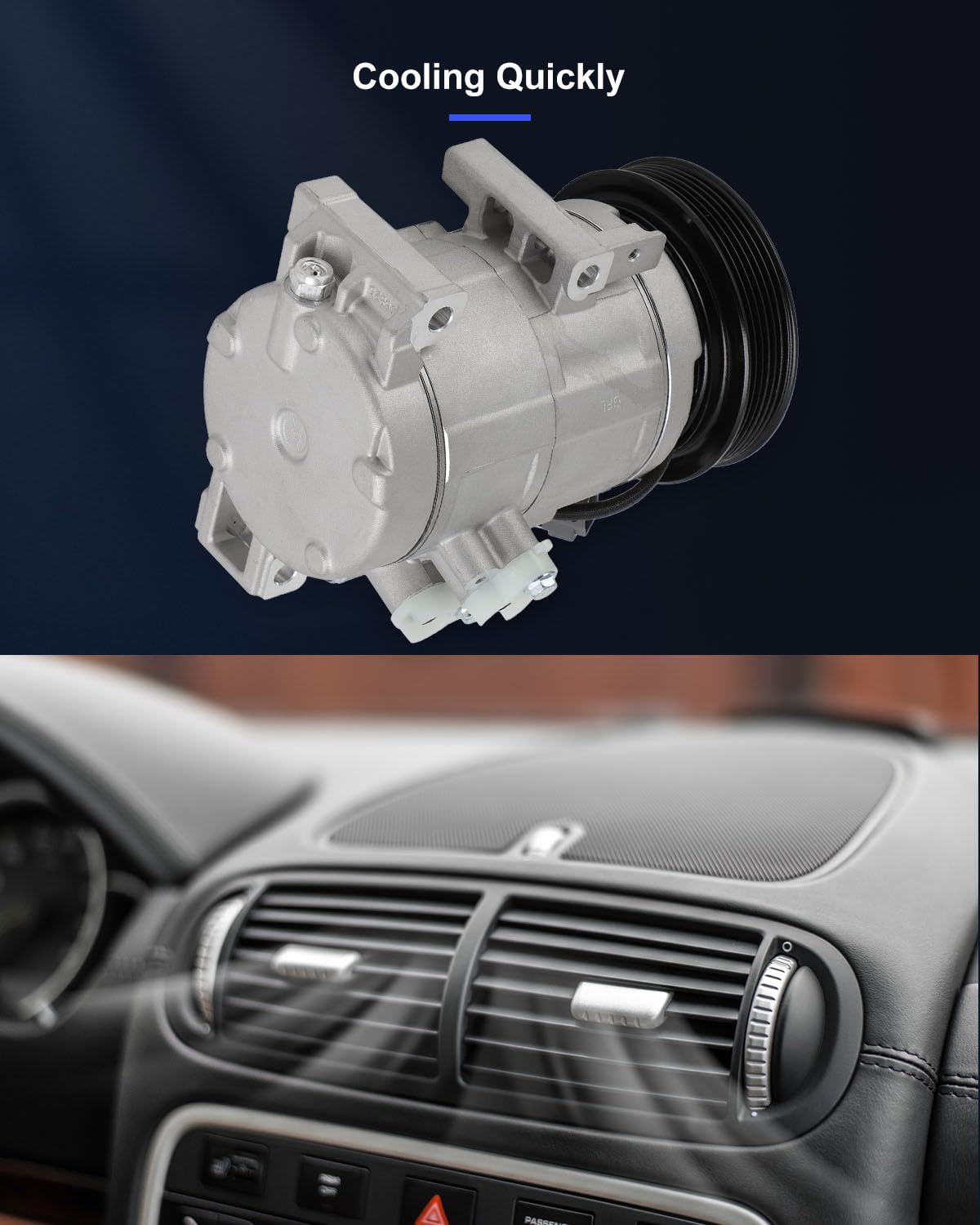 Eccpp A/C Compressor With Clutch 2009-2012 Fit For Mazda Cx-7 2.3L 2.5L Ac Compressor