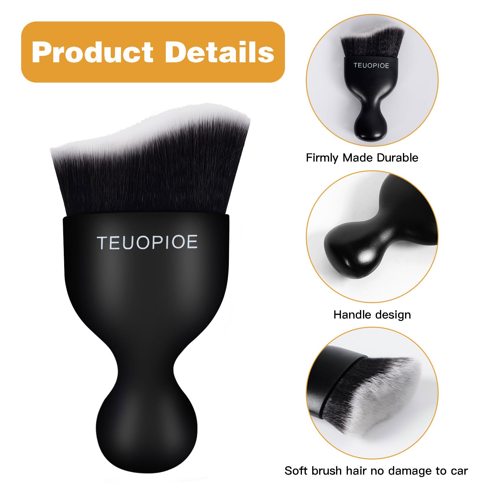 Teuopioe Car Interior Cleaning Brush, Car Duster Interior,Car Detailing Brush Dusting Brush,Car Interior Cleaning Tool, Auto Sof