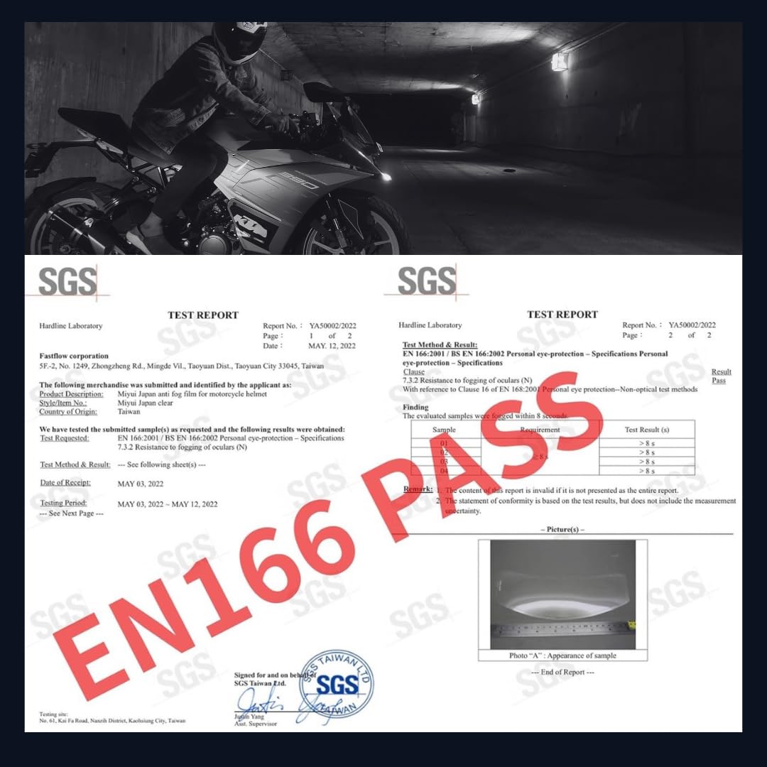Miyui Japan Shield Universal Motorcycle Helmet Shield Anti-Fog Film, Clear Visor Lens Insert Fog Resistant 3.83' X 10.04'