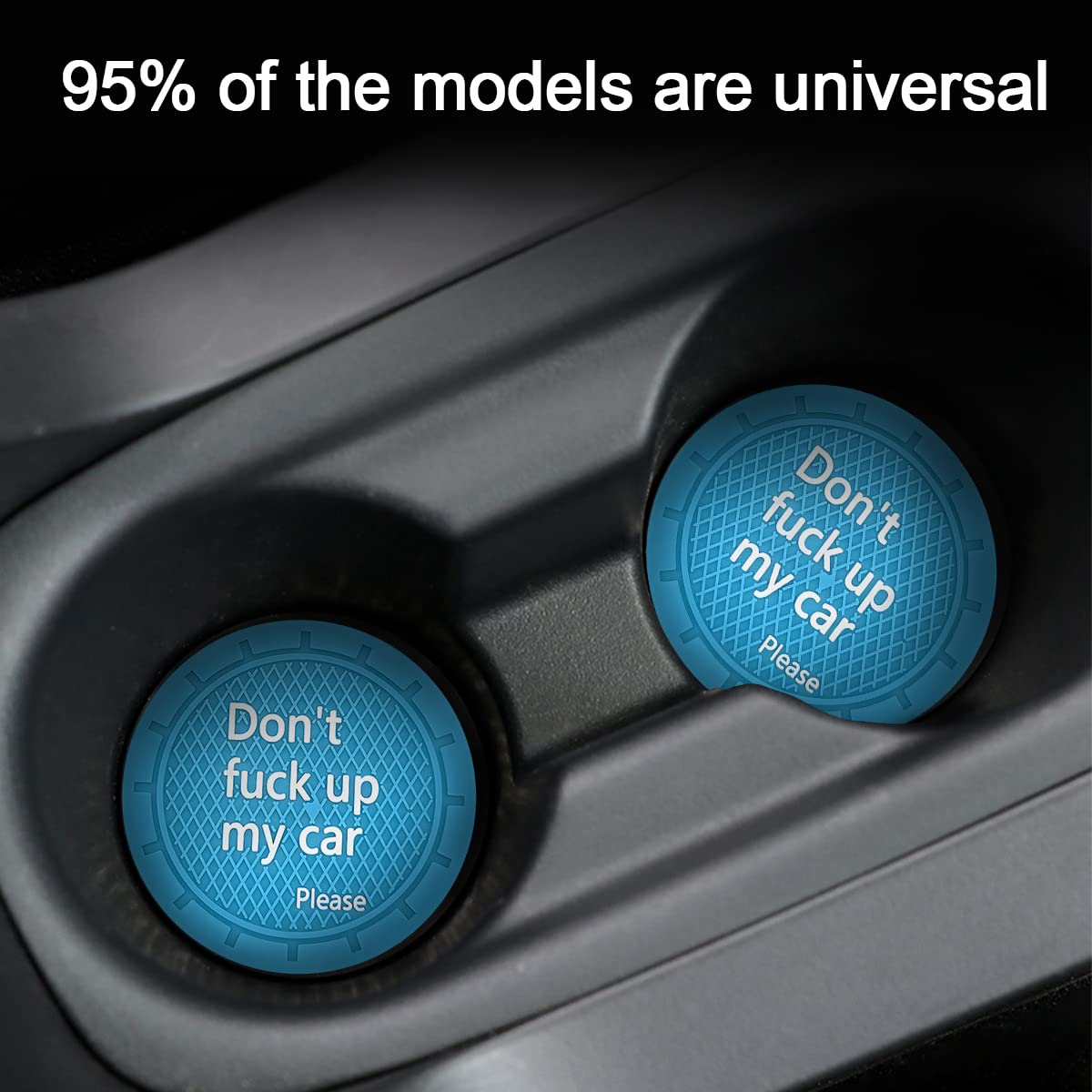 8Sanlione 2 Pack Car Cup Holder Coasters, 2.75 Inch Non-Slip Pvc Insert Cup Coaster, Anti-Scratch Auto Cup Mats For Women Men, V