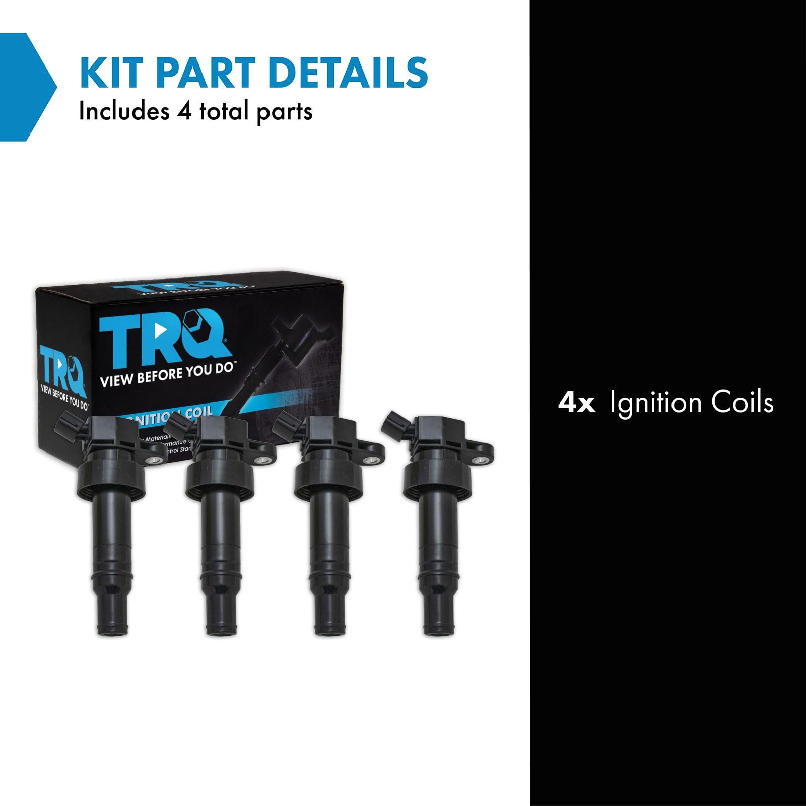 Trq Ignition Coil Set Compatible With 2012-2021 Hyundai Accent 2012-2017 Veloster 2012-2019 Kia Rio Soul