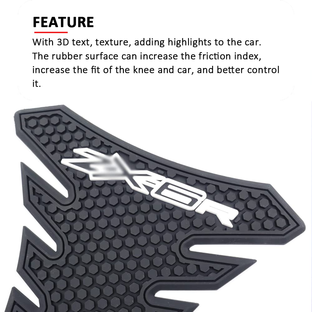 VORILES ZX6R Side Decals - Anti Slip Tank Pad Stickers for Ninja ZX6R 2013-2025, Black, Motorcycle Accessories
