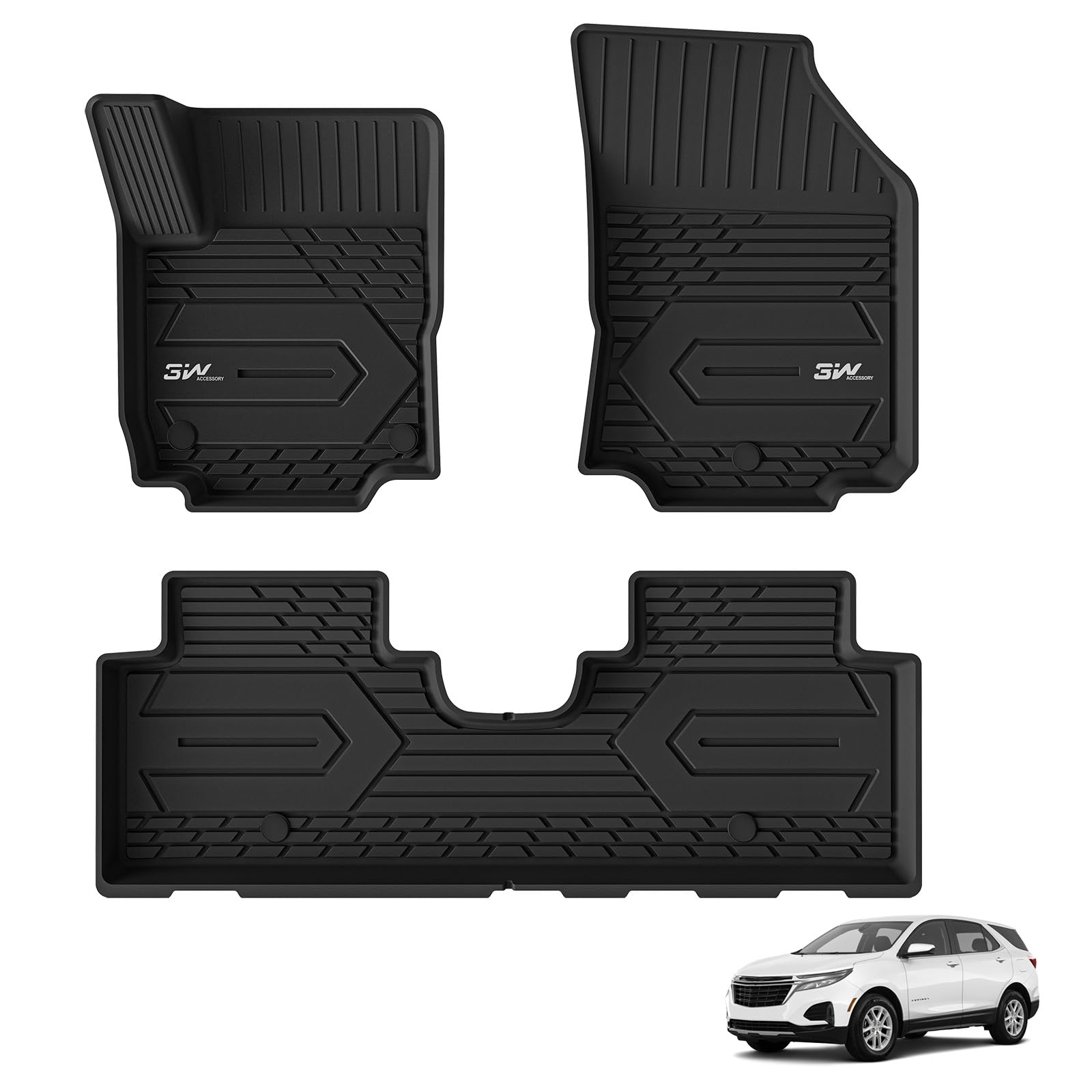 3W 2018-2023 2024 Chevy Equinox Floor Mats/Gmc Terrain Floor Mats, Tpe All Weather Custom Fit For Chevrolet Equinox/Gmc Terrain