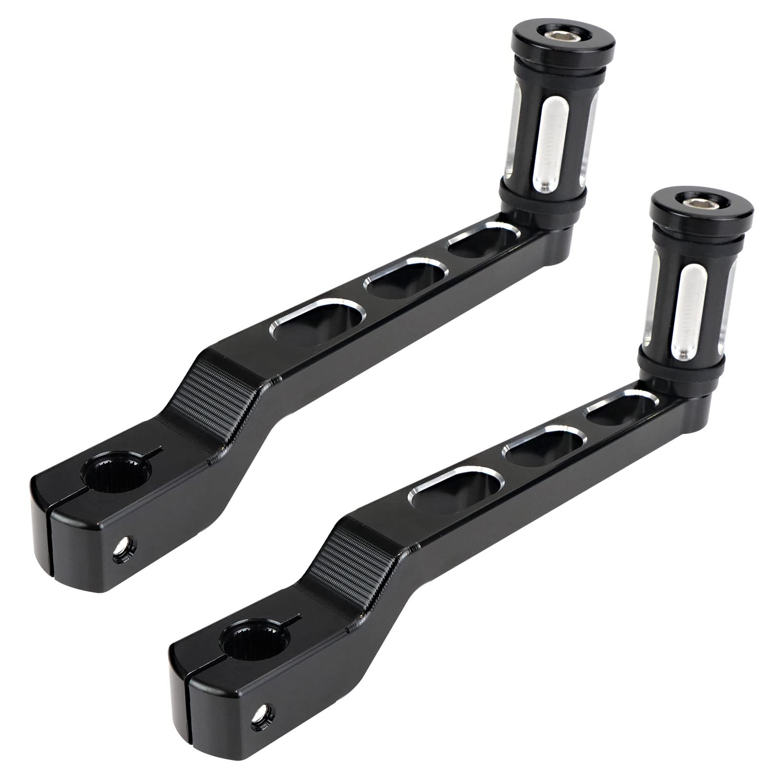 Donpida Motorcycle Heel Toe Gear Shift Lever Gear Pedals Shift Arms Compatible With Harley Fl Softail Touring Electra Glide Road King Glide Flhx Street Glide Tri Glide Trikes Shifter Levers (Black)