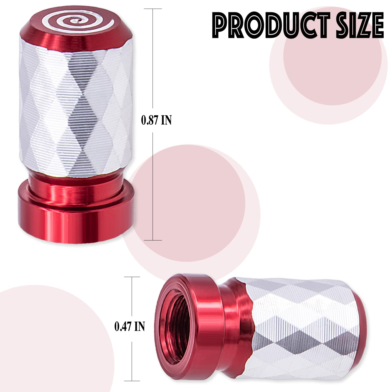 Meajoo 4Pcs Car Tire Valve Stem Cap, Aluminum Alloy Leak-Proof Tyre Air Valve Caps, Corrosion Resistant Airtight Dust Proof Cove