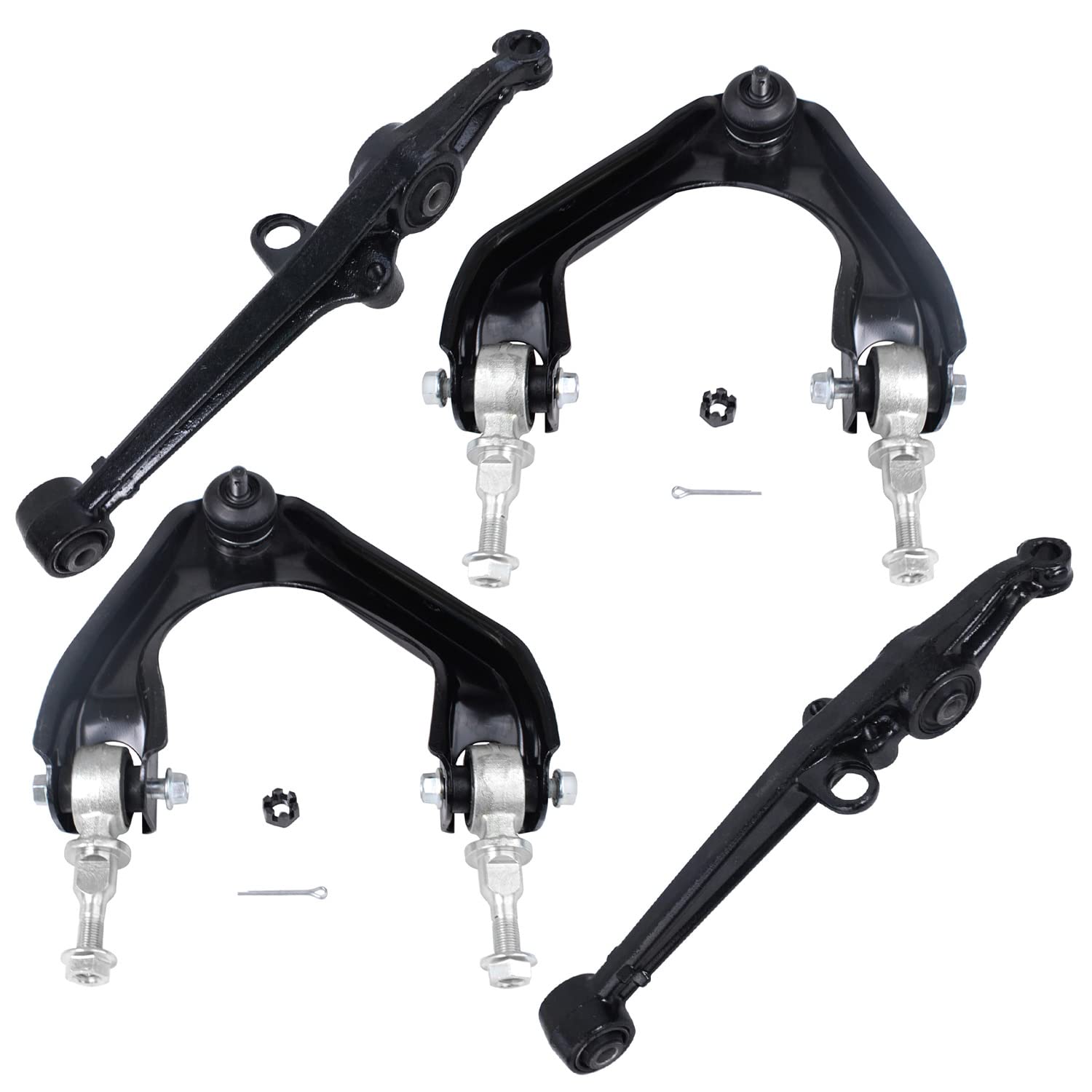 Detroit Axle - 4pc Front End Control Arm Kit for 90-93 Honda Accord 1990 1991 1992 1993, 2 Upper Control Arms & Ball Joint Assem