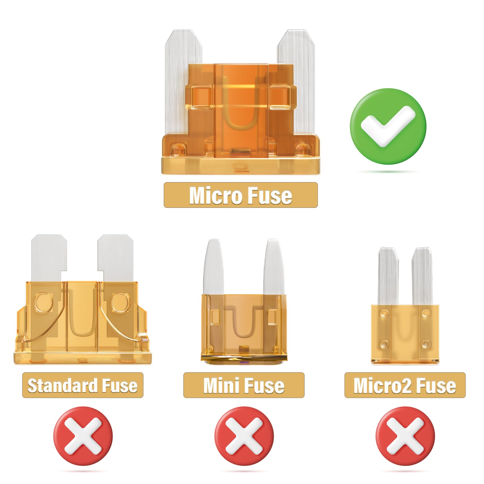 ALLECIN 5A Low Profile Mini Fuse 5 Amp Micro Car Fuses 5Amp Auto Blade Fusible Automotive Fusibles para Carro for RV Boat Automo