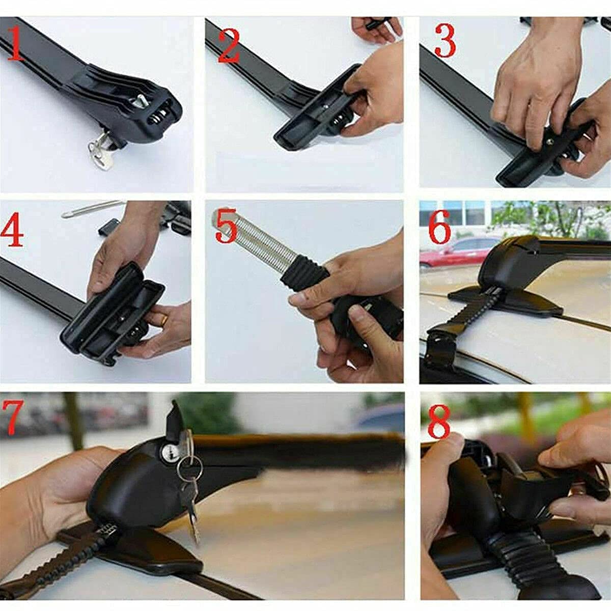 Roof Rack Crossbars, 2Pcs 40'' Universal Aluminum Car Cross Bar Luggage Rack with Adjustable Window Frame & Anti-Theft Design fo