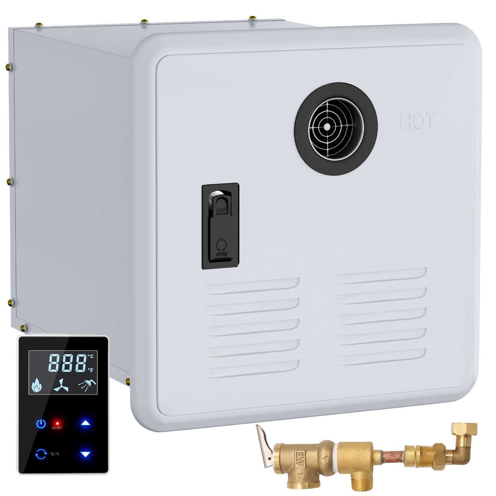 RV Tankless Water Heater,65000 BTU,3.9 GPM High Efficiency RV Constant Propane Tankless Water Heater, DC 12V Power, Multi-Protec