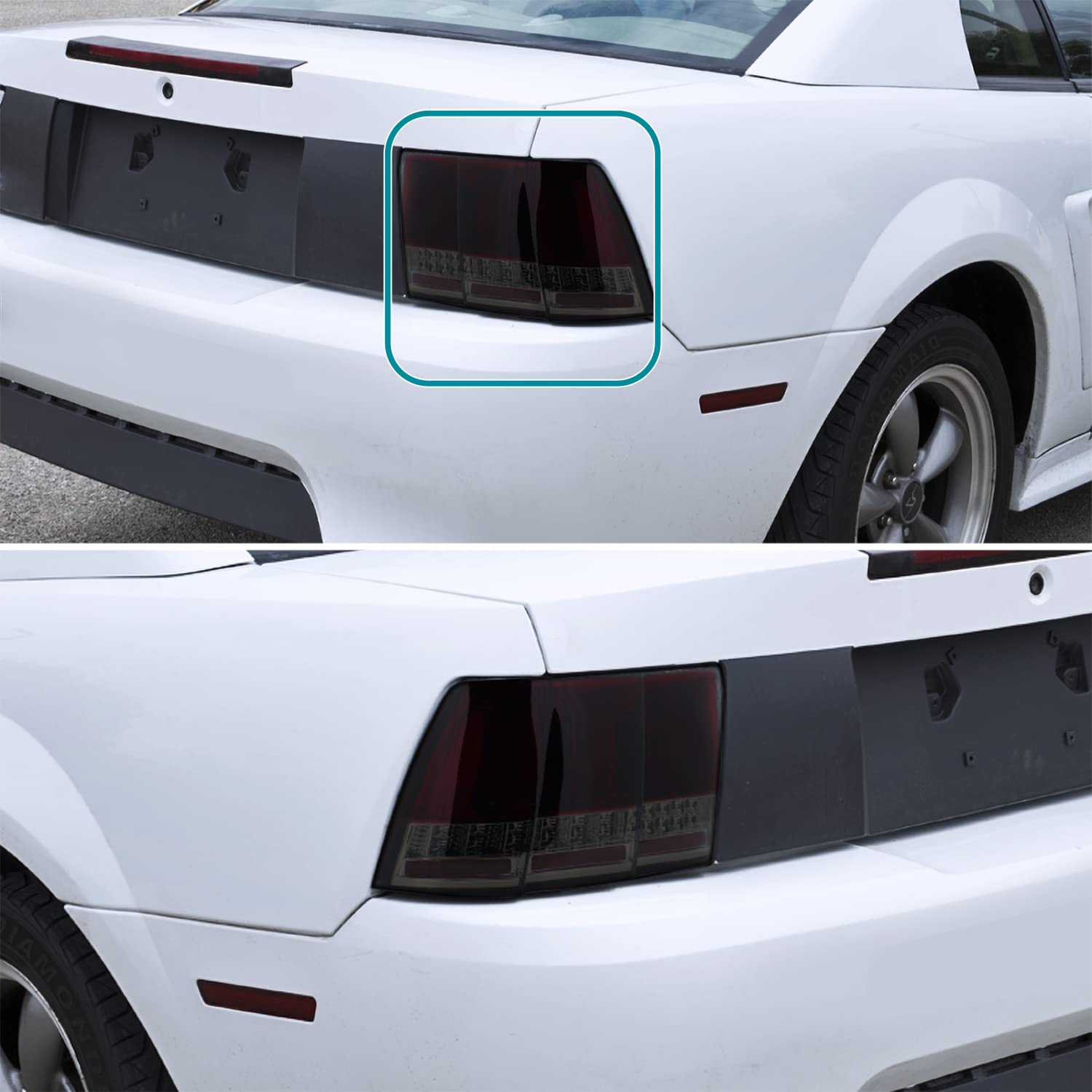 Spec-D Tuning Red Smoke Lens Sequential Led Bar Tail Lights Compatible With 1999-2004 Ford Mustang, Left + Right Pair Assembly