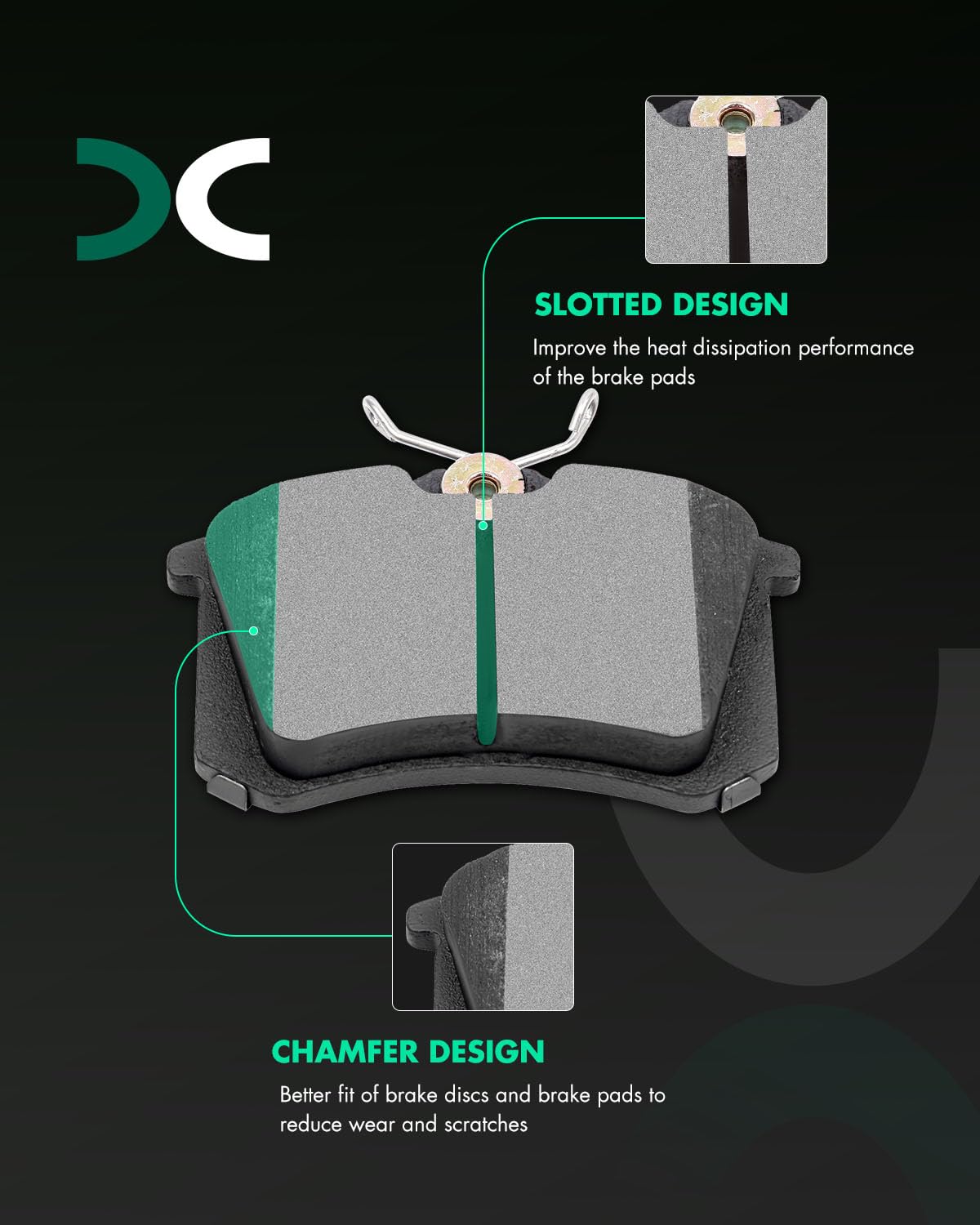 Ceramic Brake Pads Kits,Scitoo 8Pcs Brakes Pads Set Fit For 2010-2017 For Chevrolet Equinox,2010-2017 For Gmc Terrain