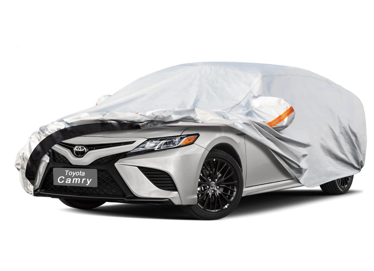 Gunhyi 6 Layers Car Cover Custom Fit Toyota Camry (1991-2025) Waterproof All Weather, Heavy Duty Outdoor Snow Sun Rain Uv Protec