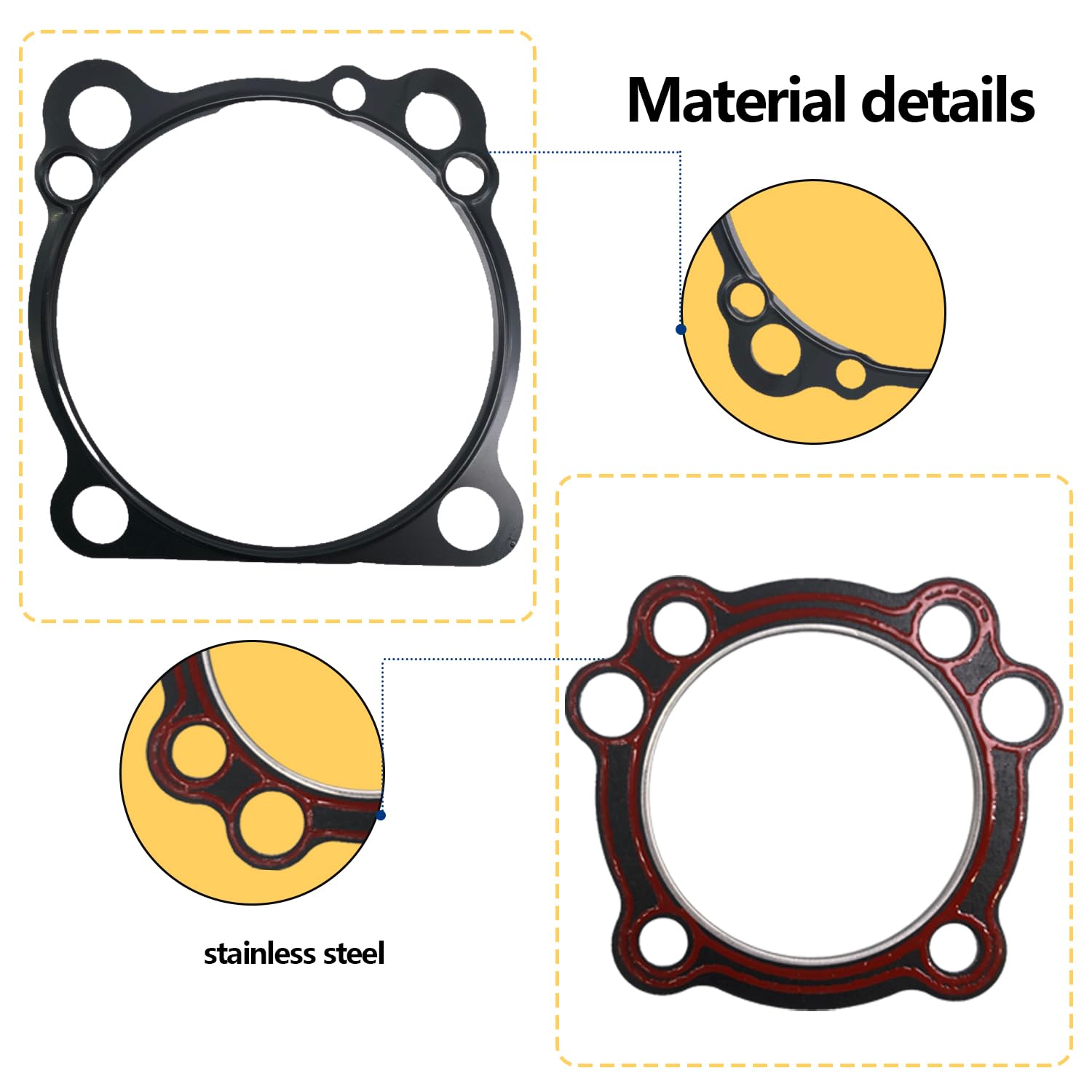 BIGLKNM 57 PCS Top & End Bottom Engine Gasket Kit for 1996-2003 Sportster 883 XL883 1200 Sport XLH1200S 1200 Custom XLH1200C Mot