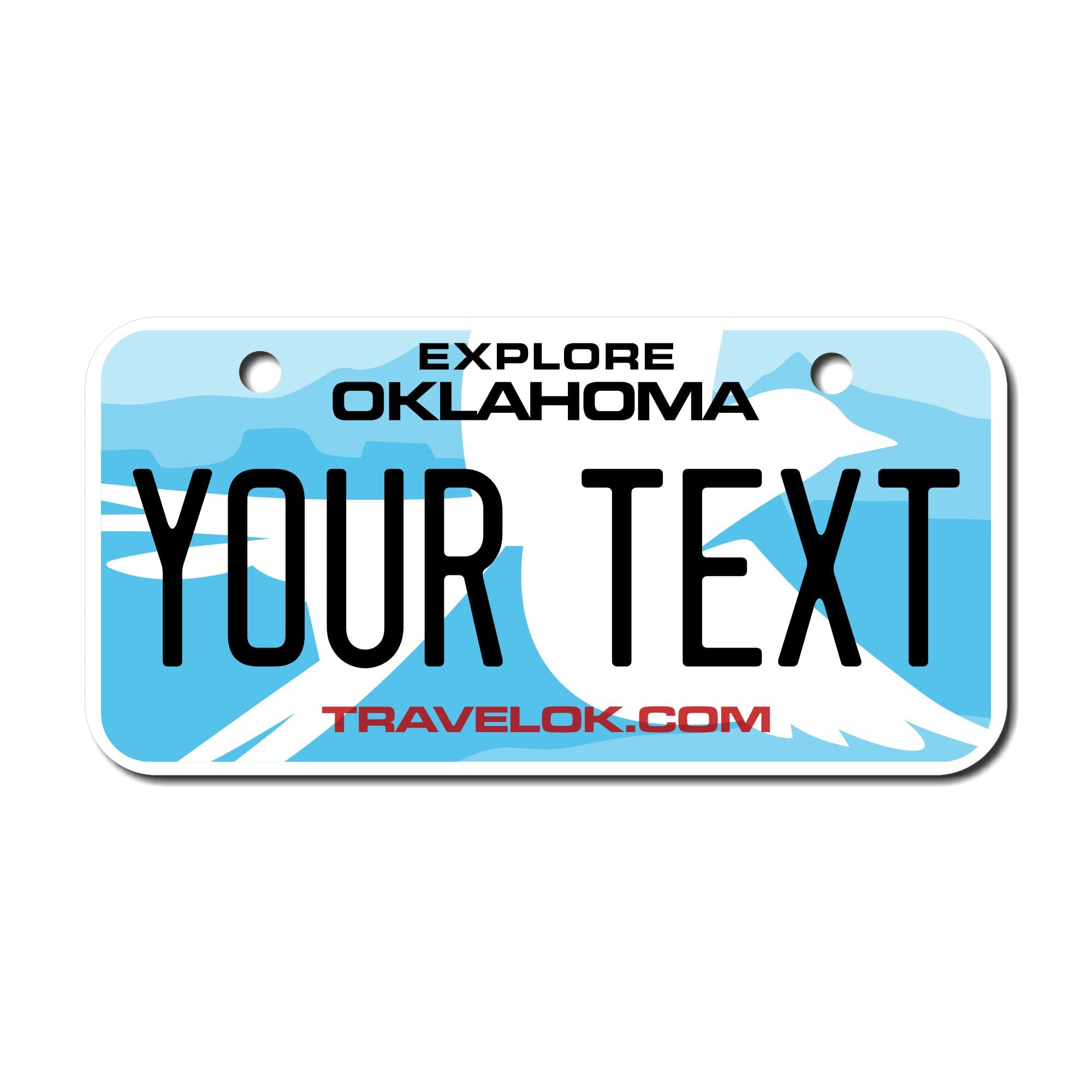 Teamlogo Personalized Oklahoma License Plate - Sizes For Kid 'S Bikes, Cars, Trucks, Cart, Key Rings Version 3 (3 '' X 6 '' Alum