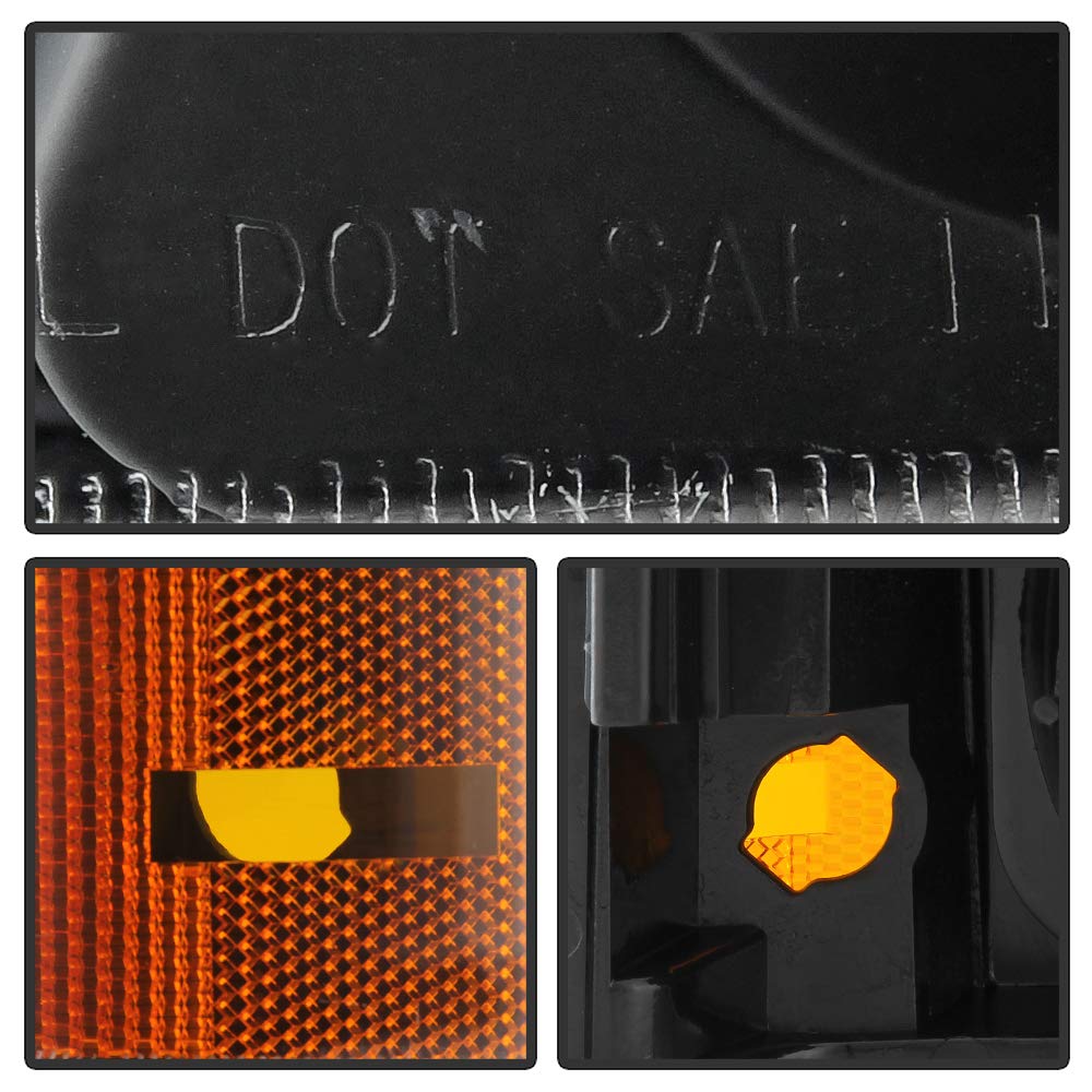 Acanii - For 2003-2006 Chevy Silverado 1500 2500 3500 Black Housing Parking Lights Bumper Signal Lamps Pair Left+Right