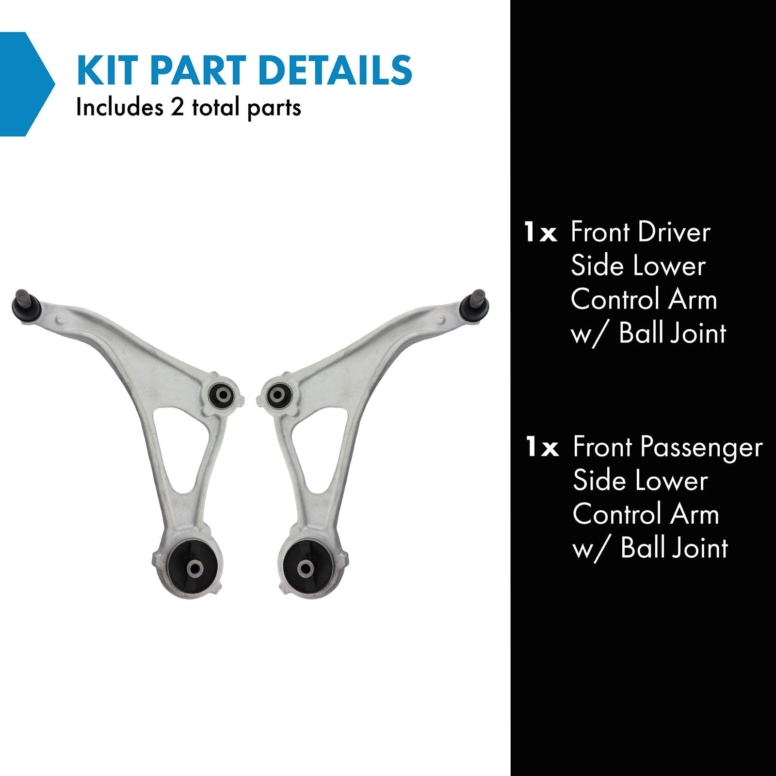 Trq Front Lower Control Arm With Ball Joint Set Compatible With 2015-2018 Nissan Altima 2016-2023 Maxima