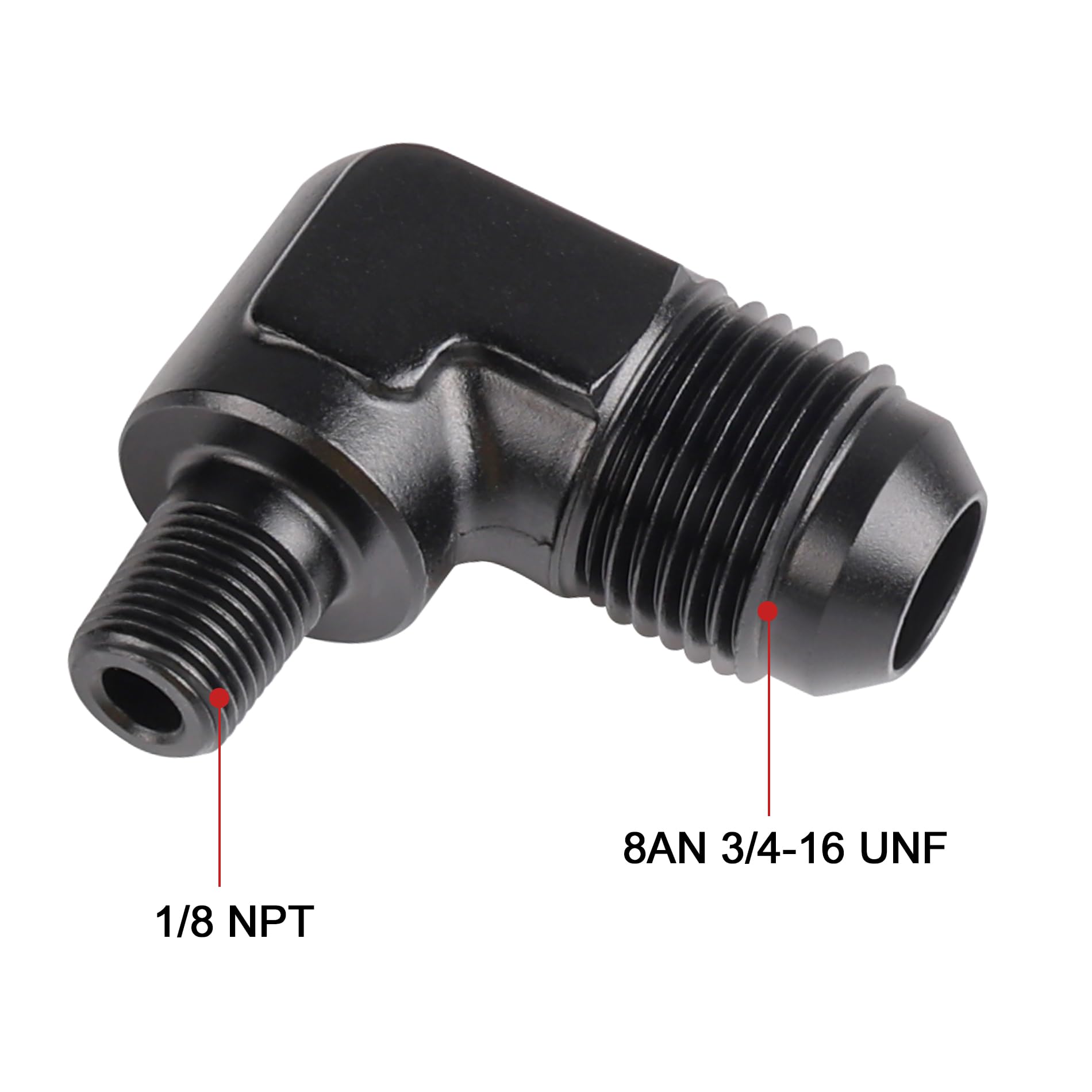 Evil Energy 8An Male Flare To 1/8'' Npt Pipe 90 Degree Fitting Aluminum Anodized Black