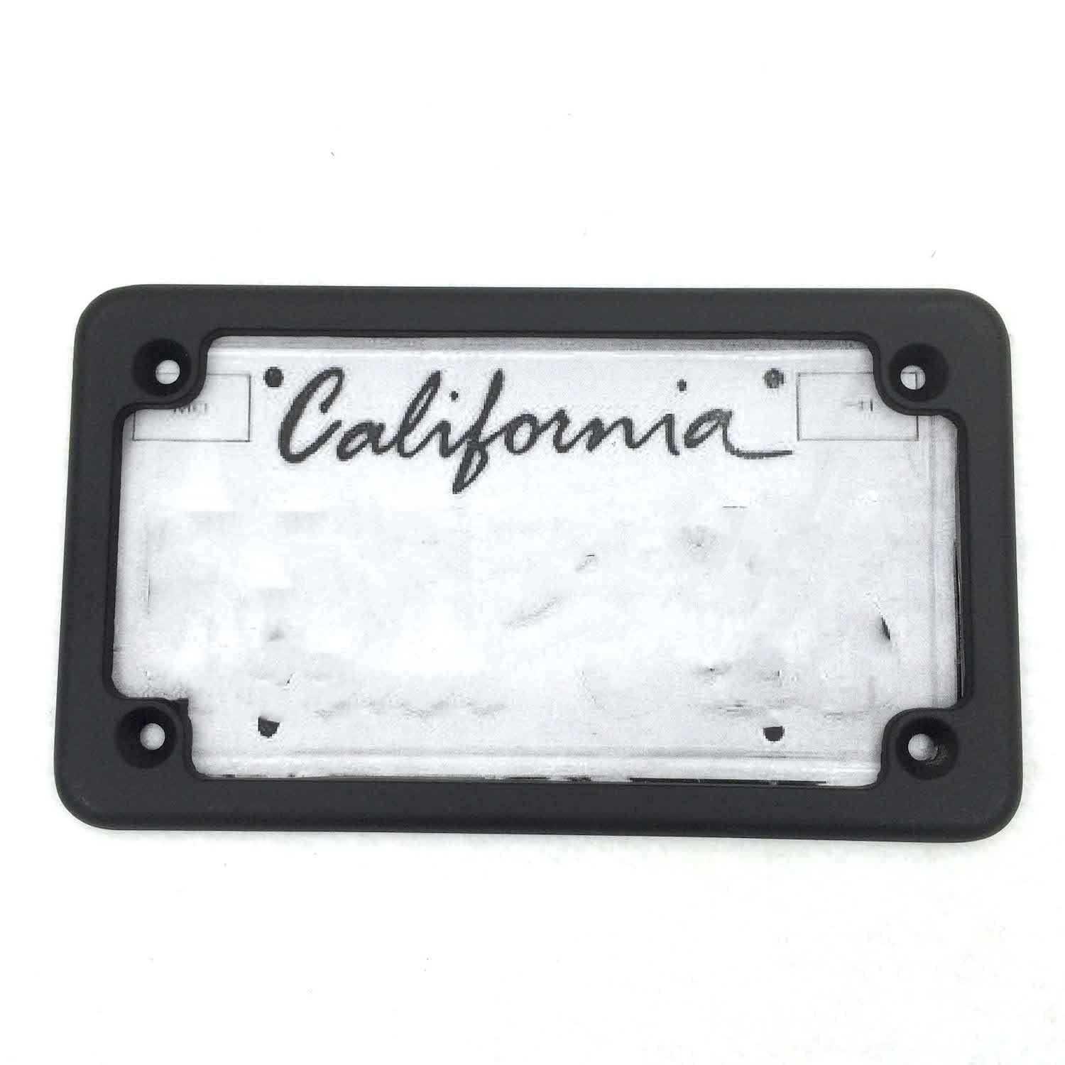 Httmt Mt294-001- Motorcycle Black Flat License Plate Frame Bracket Tag Holder 7 X 4 Inches Compatible With Universal /Suzuki/Yam