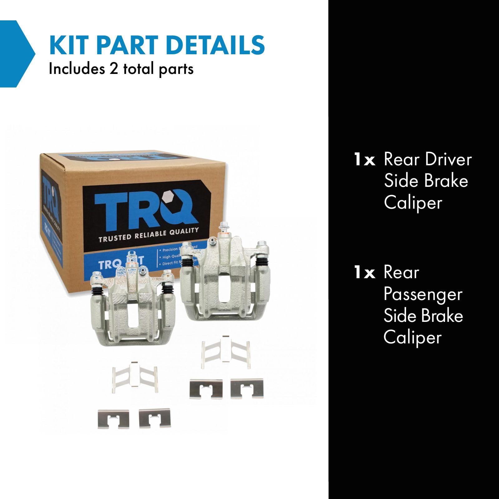 Trq Rear Brake Caliper Set Compatible With 2001-2003 Acura Cl 1999-2008 Tl 2003-2011 Honda Element