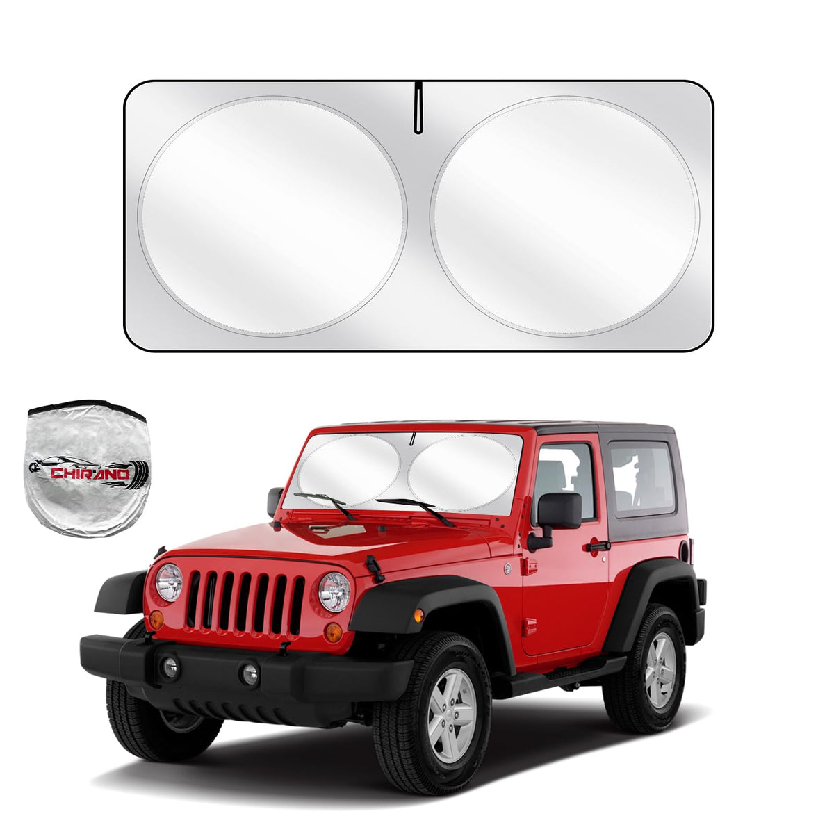 Upgraded Sunshade, Improved Uv Protection Fabric, Foldable Front Sun Shade For 2018-2025 Jeep Wrangler