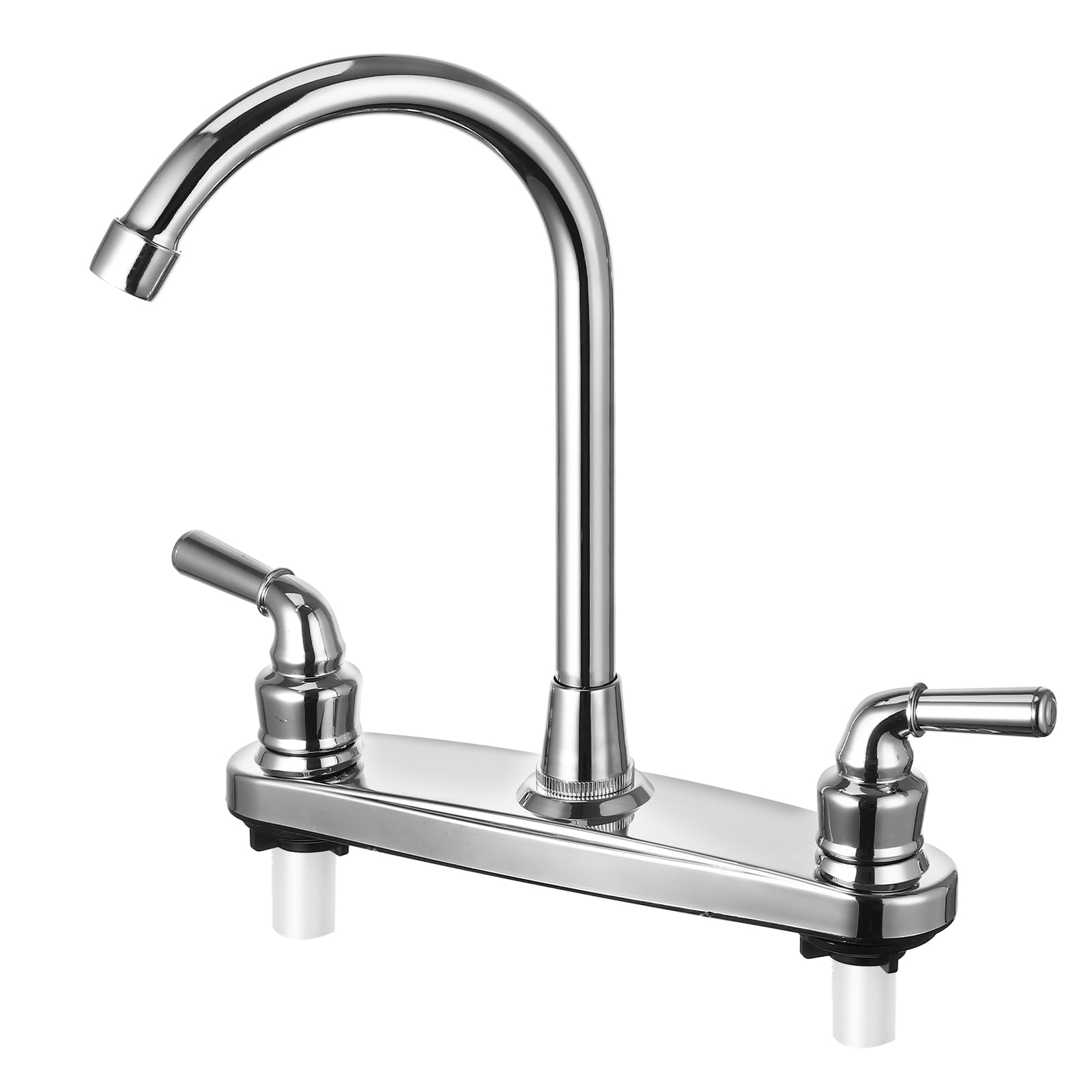 RV Non-Metallic Kitchen Faucet Two Handle-8 Main Body-High Arch-360 Swivel Replace for Motorhomes, Travel Trailers,Campers (8 HI
