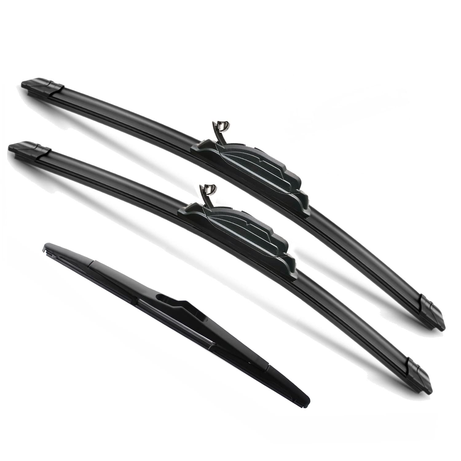 Justcar 3 Wipers Replacement For Jeep Wrangler 2007-2017, Windshield Wiper Blades Original Equipment Replacement - 15'/15'/14S' (Set Of 3) U/J Hook