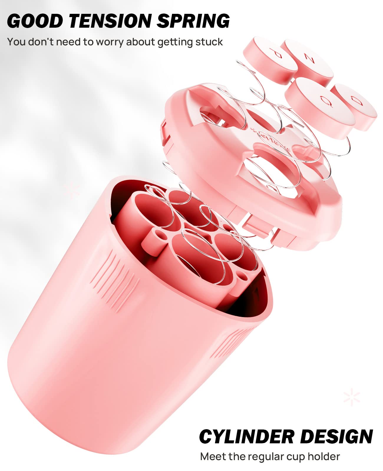 Joytutus Universal Car Coin Holder - High Capacity, Sort Coins, Fit Most Cars & Trucks (Pink)