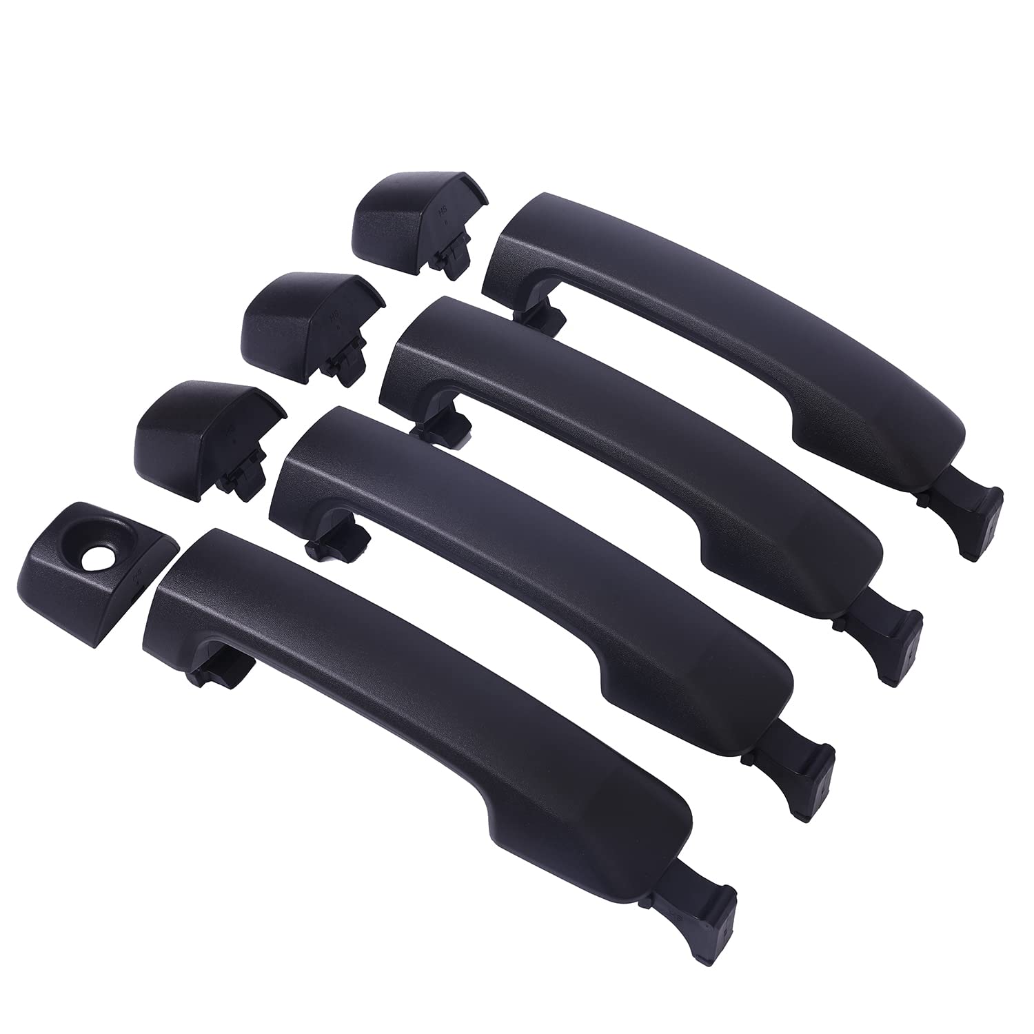 Cheriezing 69210-0C010 Exterior Door Handle Compatible With 2007-2021 Tundra Replace# 69217-0C010, 69217-0C030 (Textured Black) Set Of 4