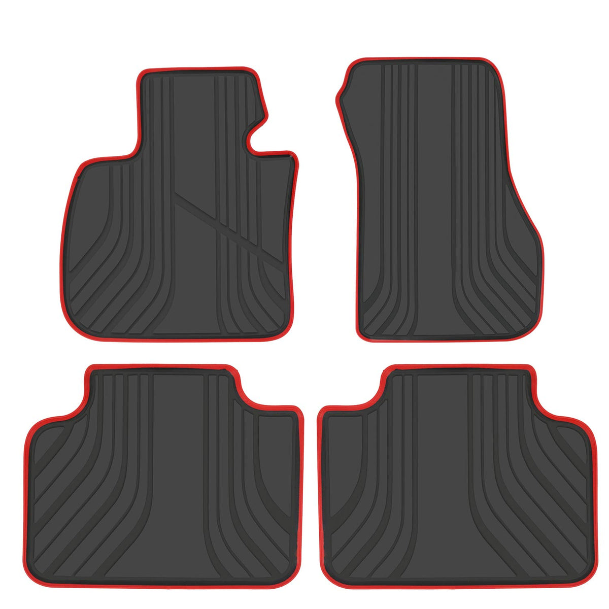 San Auto Car Floor Mats For Bmw X1 U11(2016-2024) 2At U06(2015-2024) X2(2018-2022) F48 F45 F39 Custom Fit Black And Red Rubber A