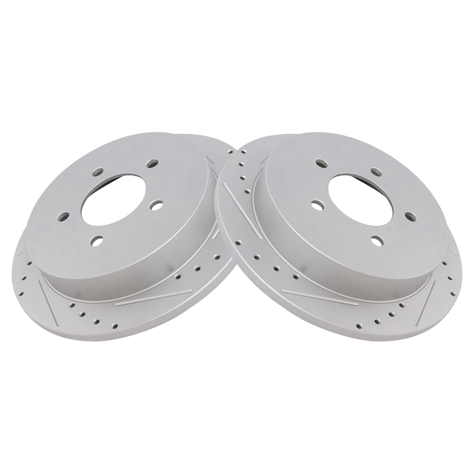 Trq Brake Rotors Set Performance Premium G-Coated Slotted X Drilled Compatible With 1997-2002 Ford Expedition 1997-2003 F-150 20