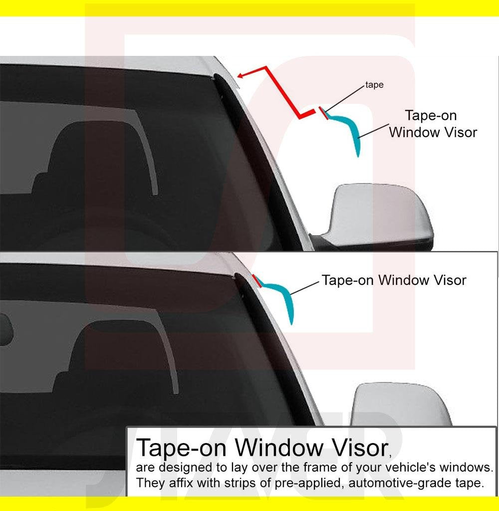 Sizver Smoked Window Visors/Wind Rain Deflector Rain Guard For 2005-2015 Toyota Tacoma Double Cab Only